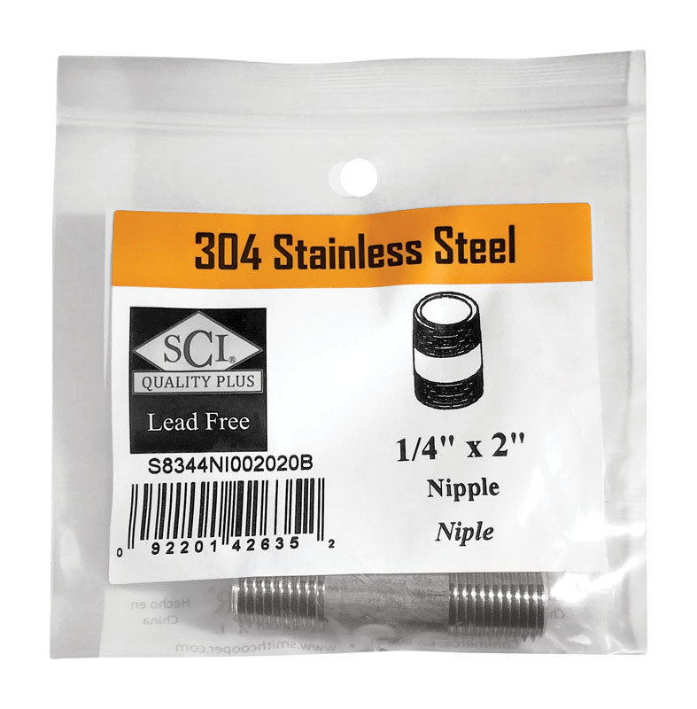 Nipple Ss 1/4 X 2  (Pack Of 1)
