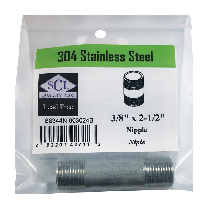 Nipple Ss 3/8 X 2.5 (Pack Of 1)