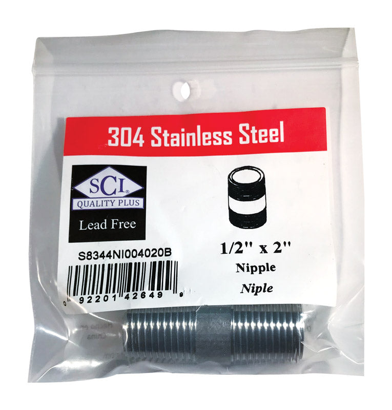 Nipple Ss 1/2 X 2 (Pack Of 1)