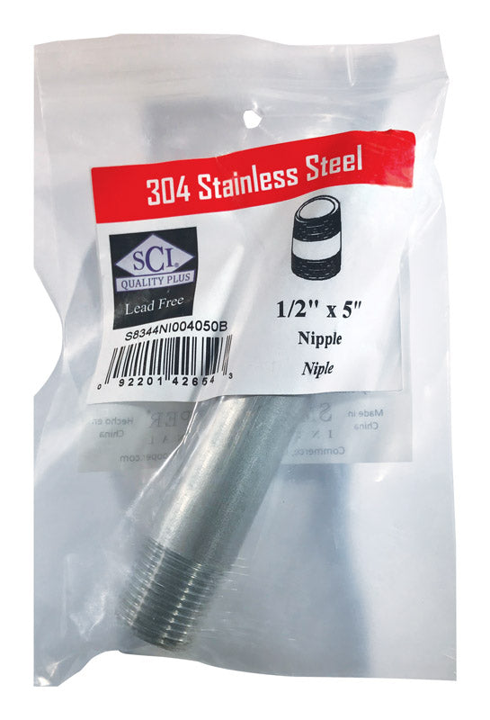 Nipple Ss 1/2 X 5 (Pack Of 1)