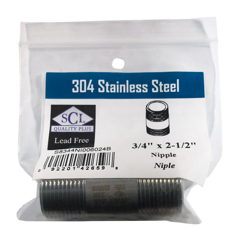 Nipple Ss 3/4X2.5 (Pack Of 1)