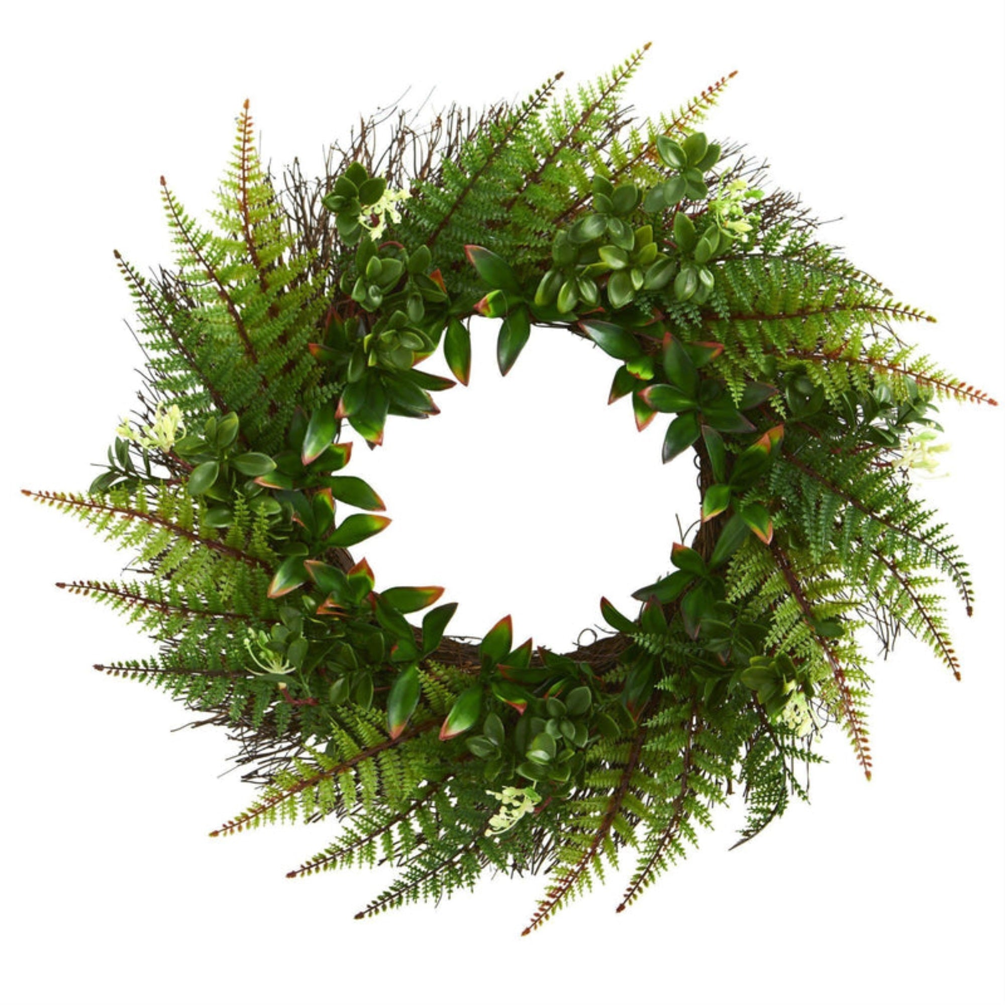 23??Assorted Fern Wreath UV Resistant (Indoor/Outdoor)