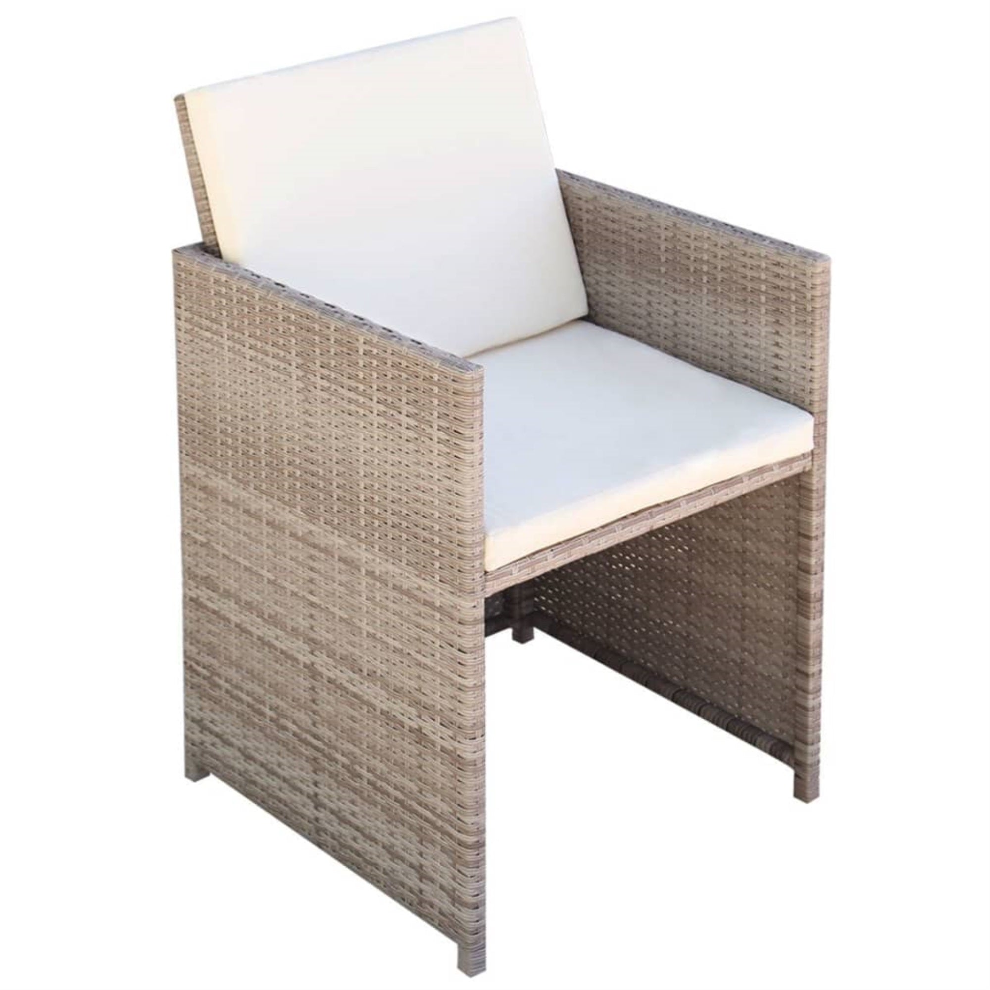 Vidaxl Patio Chairs 2 Pcs With Cushions And Pillows Poly Rattan Beige