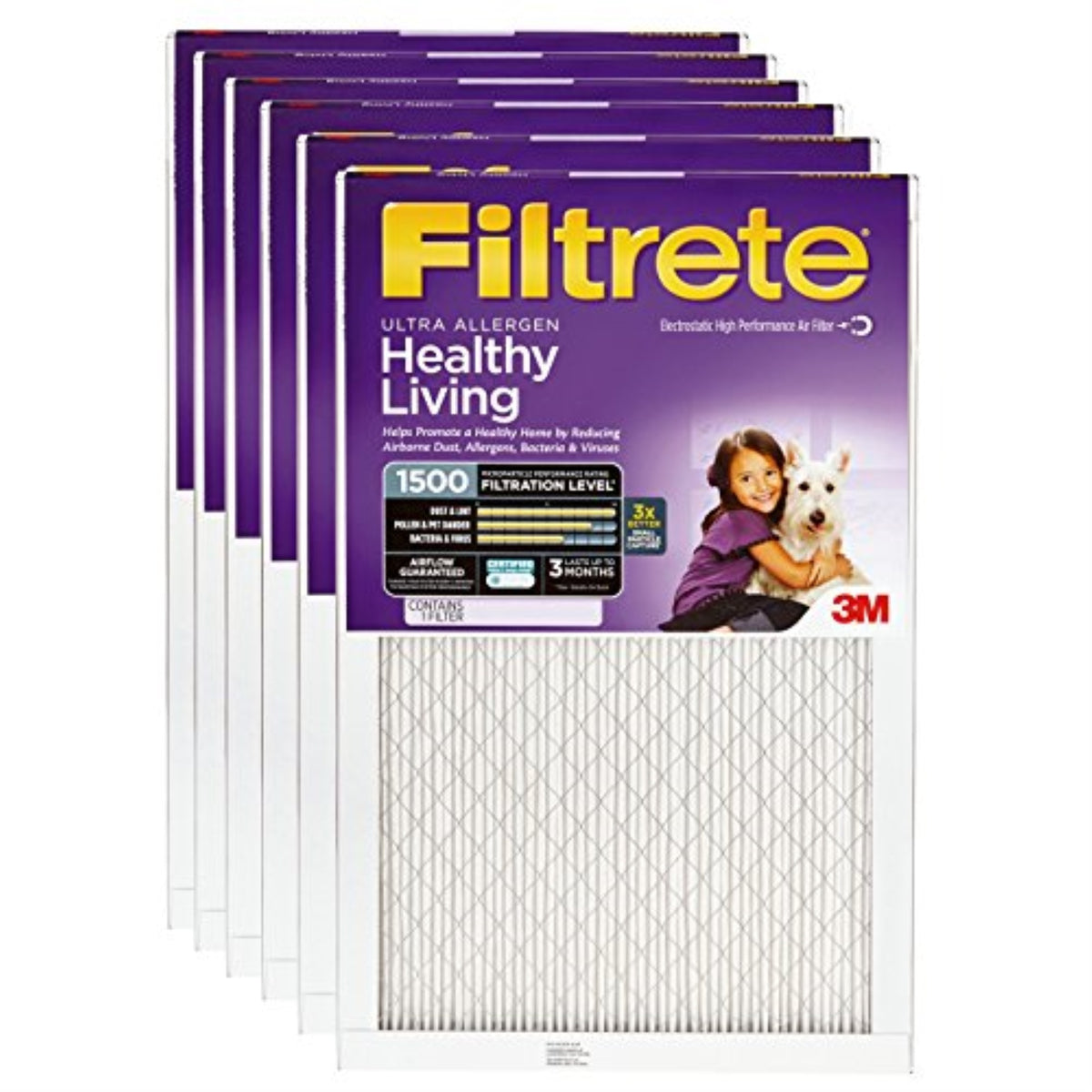 4269551 Air Fltr 16X16X1 1500Mpr Filtrete 16 In. W X 16 In. H X 1 In. D 12 Merv Pleated Air Filter (Pack Of 4)