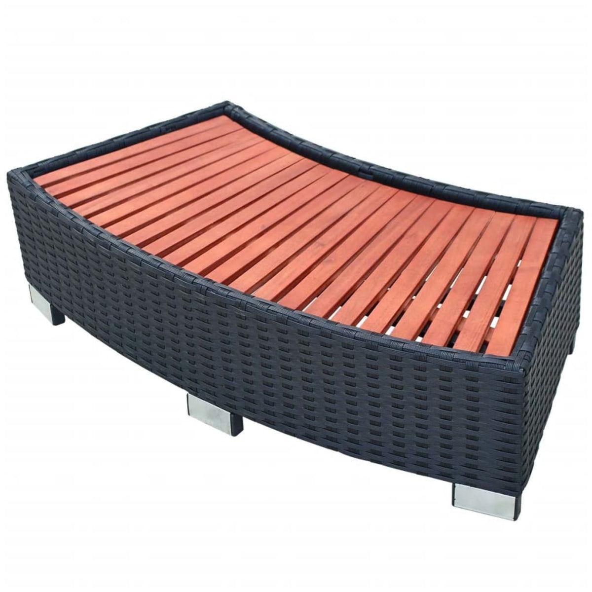Vidaxl Spa Step Poly Rattan 36.2'X17.7'X9.8' Black