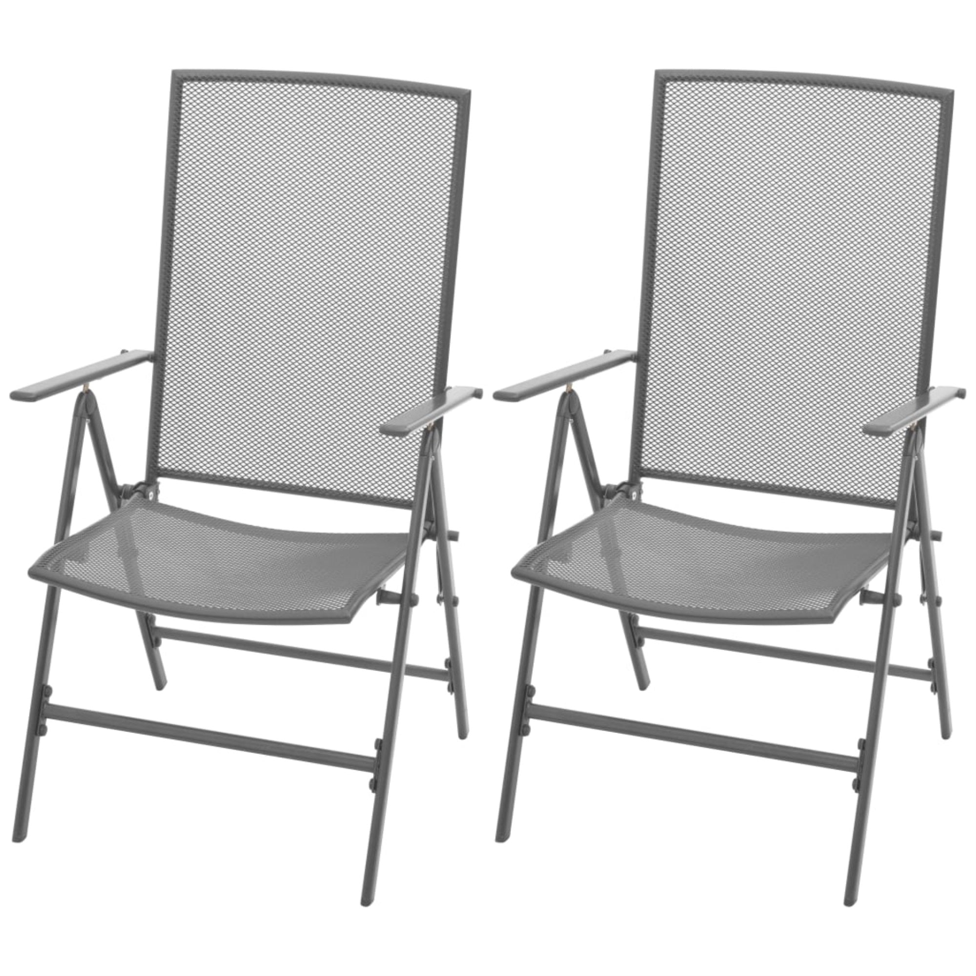 Vidaxl Stackable Garden Chairs 2 Pcs Steel Gray
