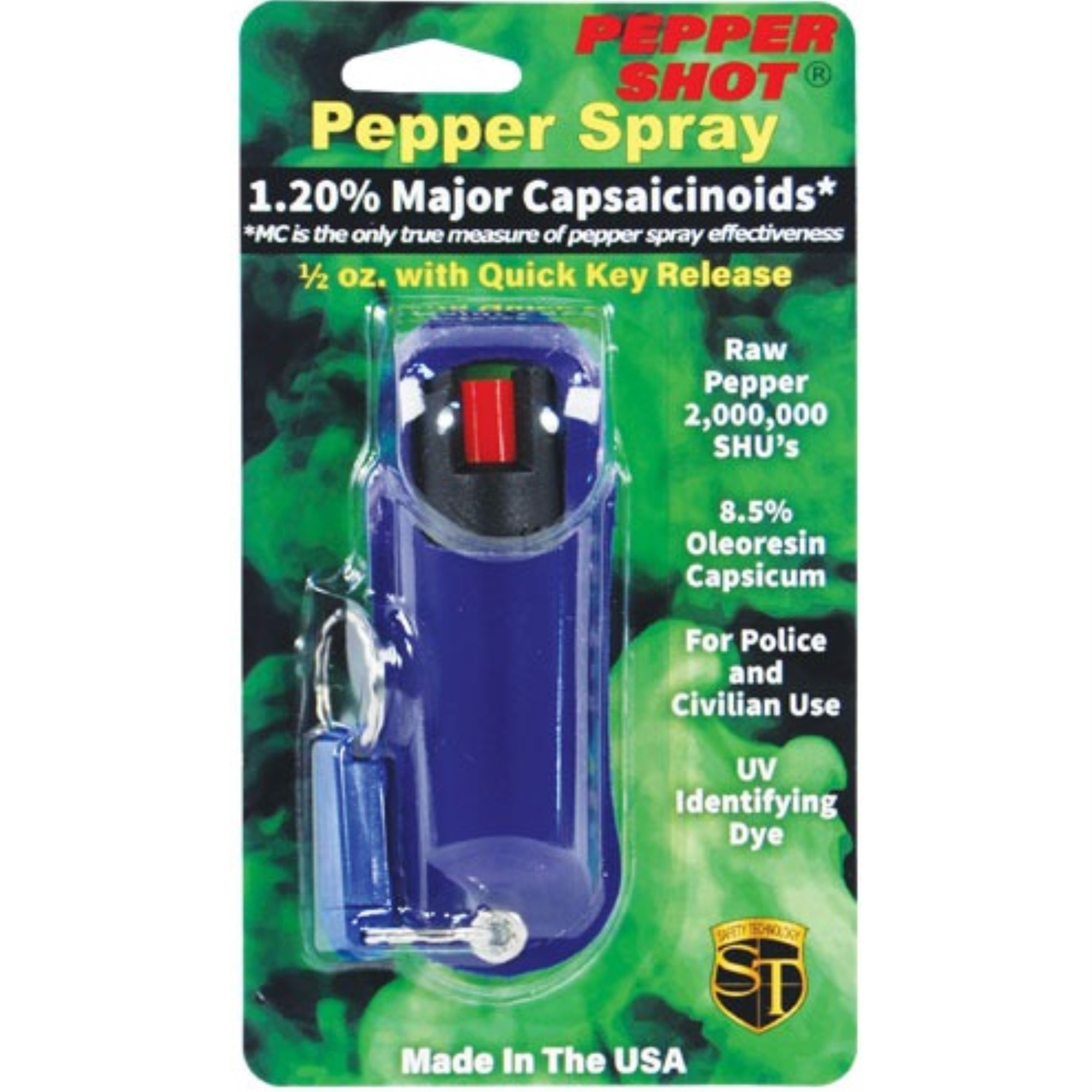 Pepper Shot 1.2% MC 1/2 oz Halo Holster Blue