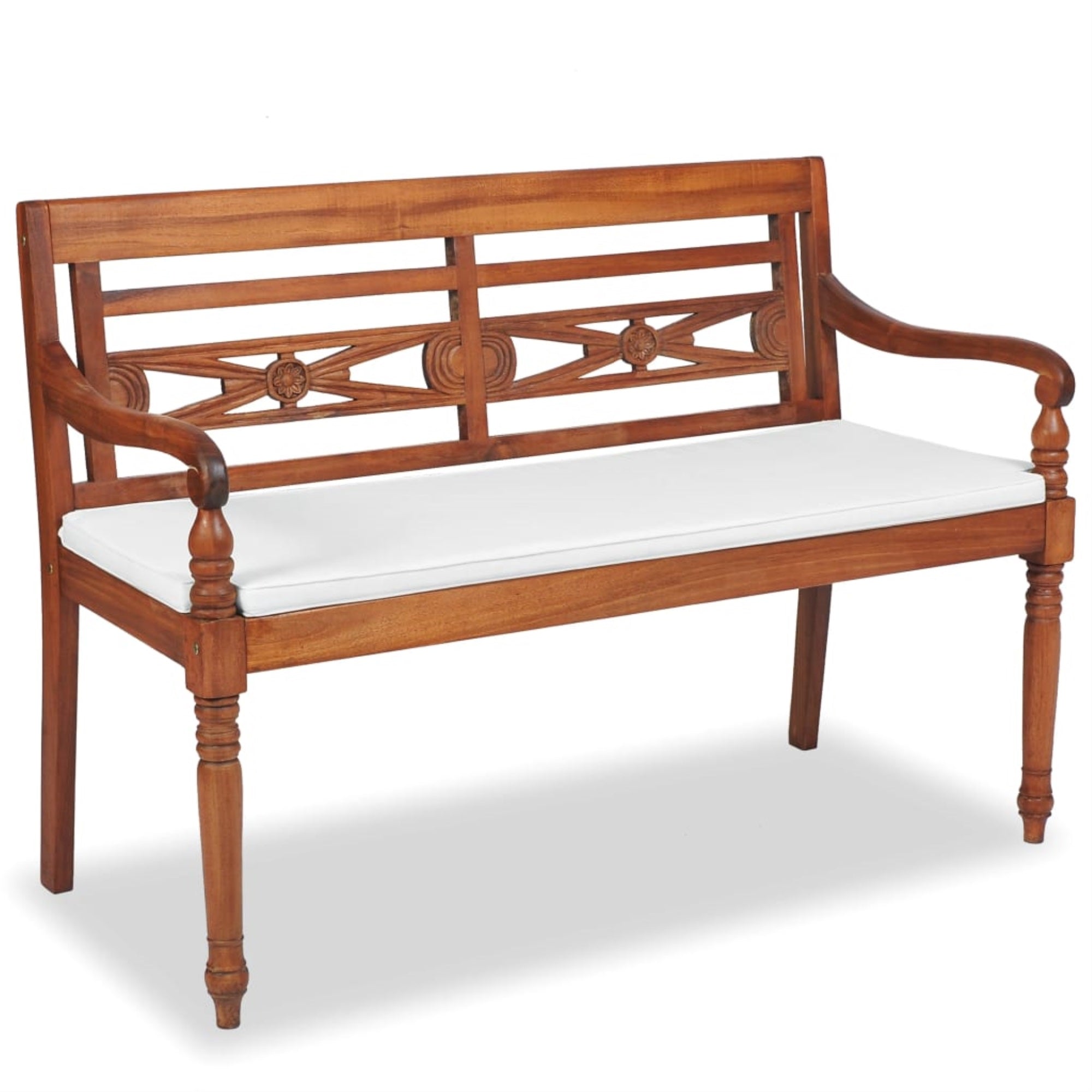 Vidaxl Batavia Bench With Cushions 47.2' Teak