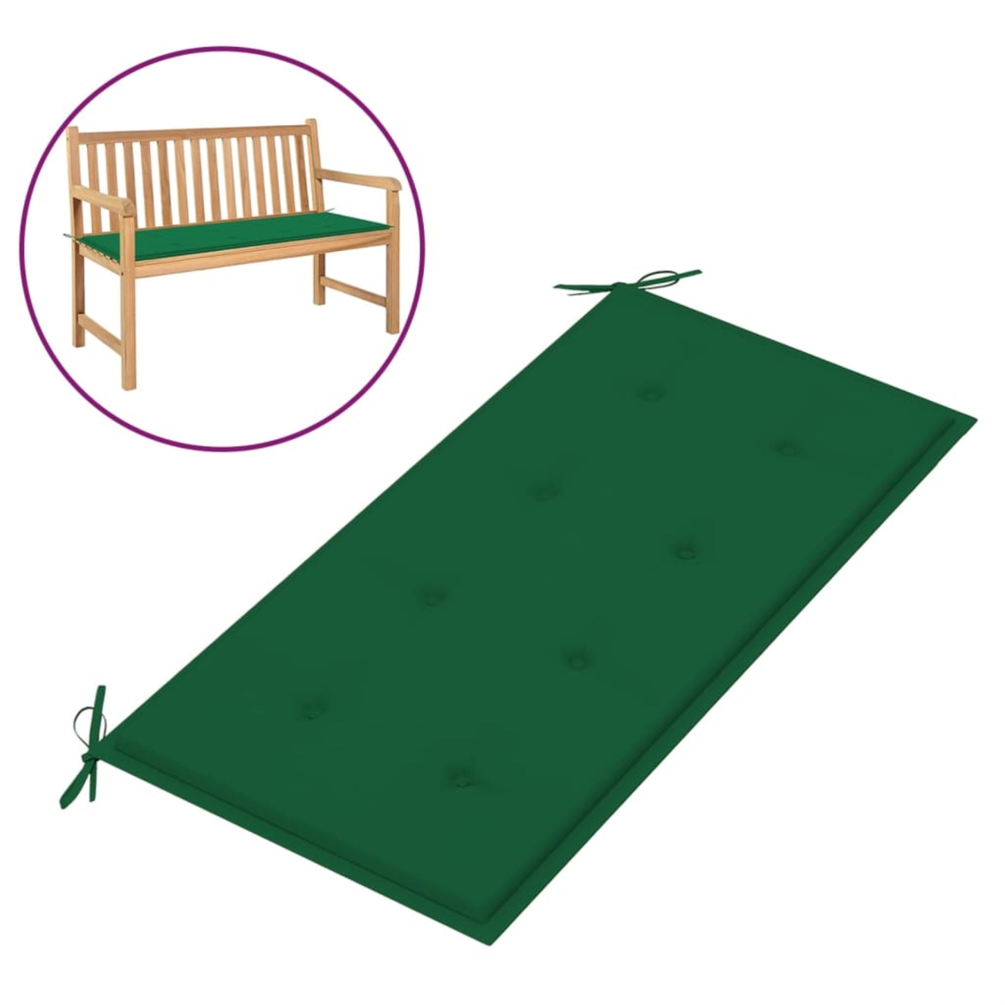Vidaxl Garden Bench Cushion Green 39.4'X19.7'X1.2'