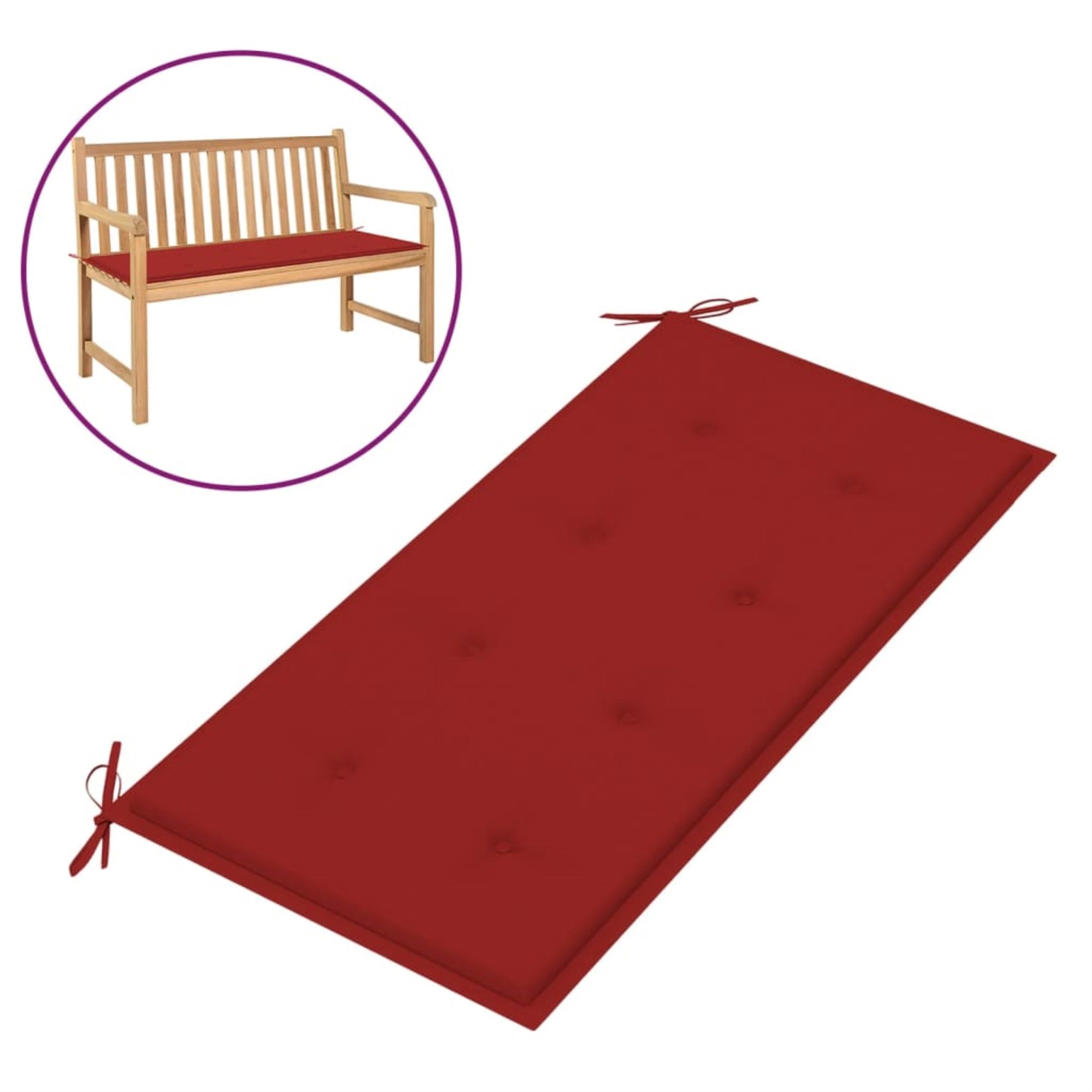 Vidaxl Garden Bench Cushion Red 39.4'X19.7'X1.2'