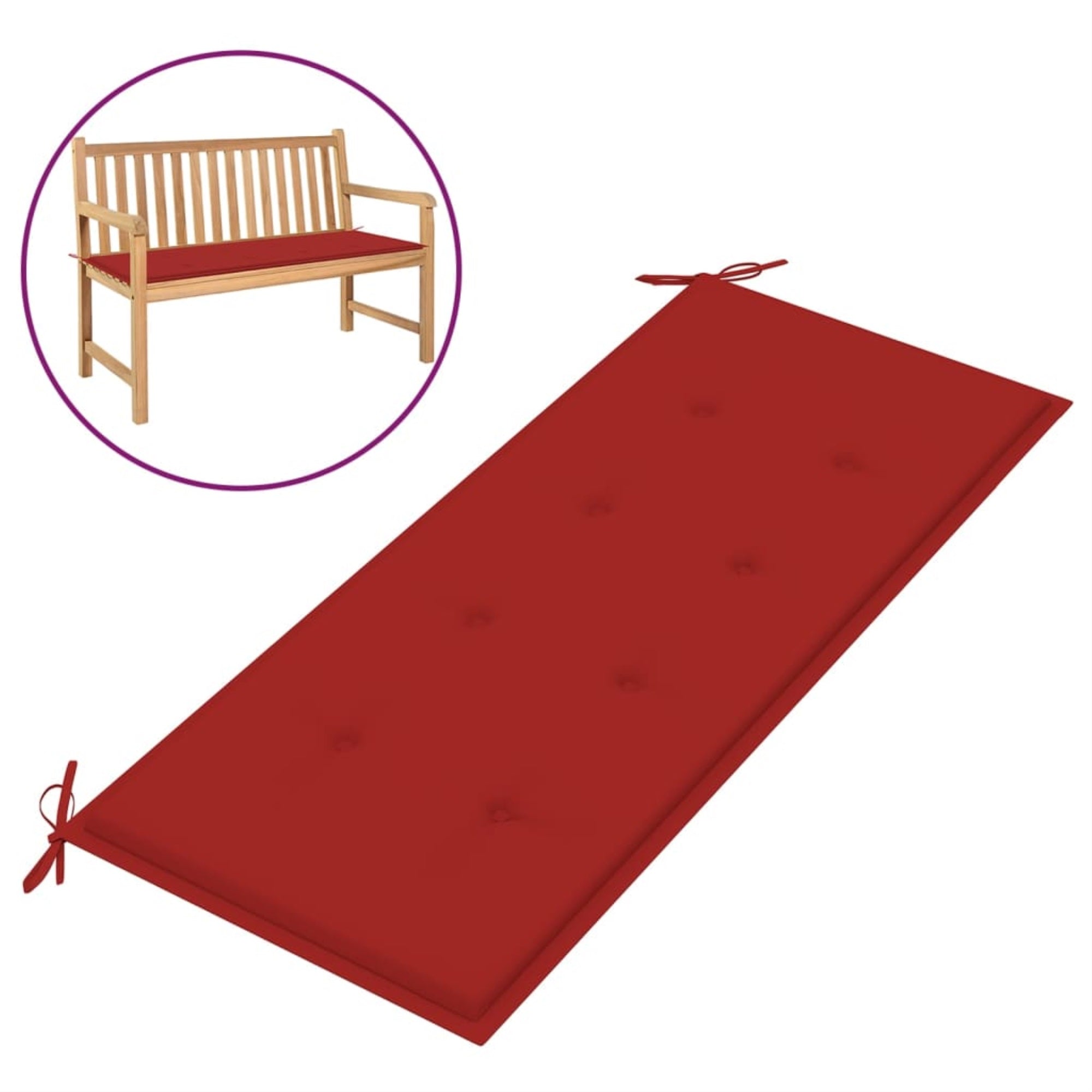 Vidaxl Garden Bench Cushion Red 47.2'X19.7'X1.2'