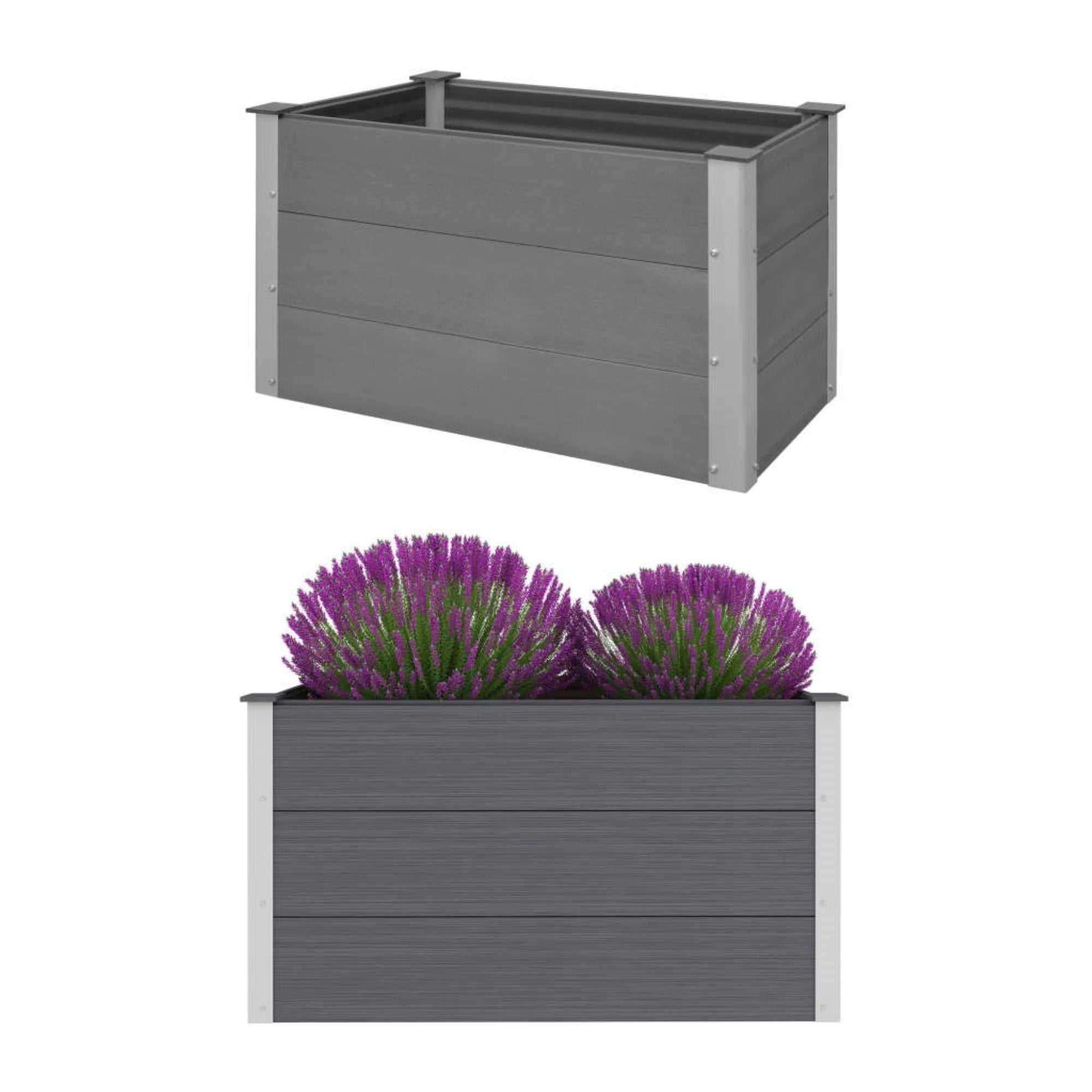 Vidaxl Garden Raised Bed Wpc 39.4'X19.7'X21.3' Gray
