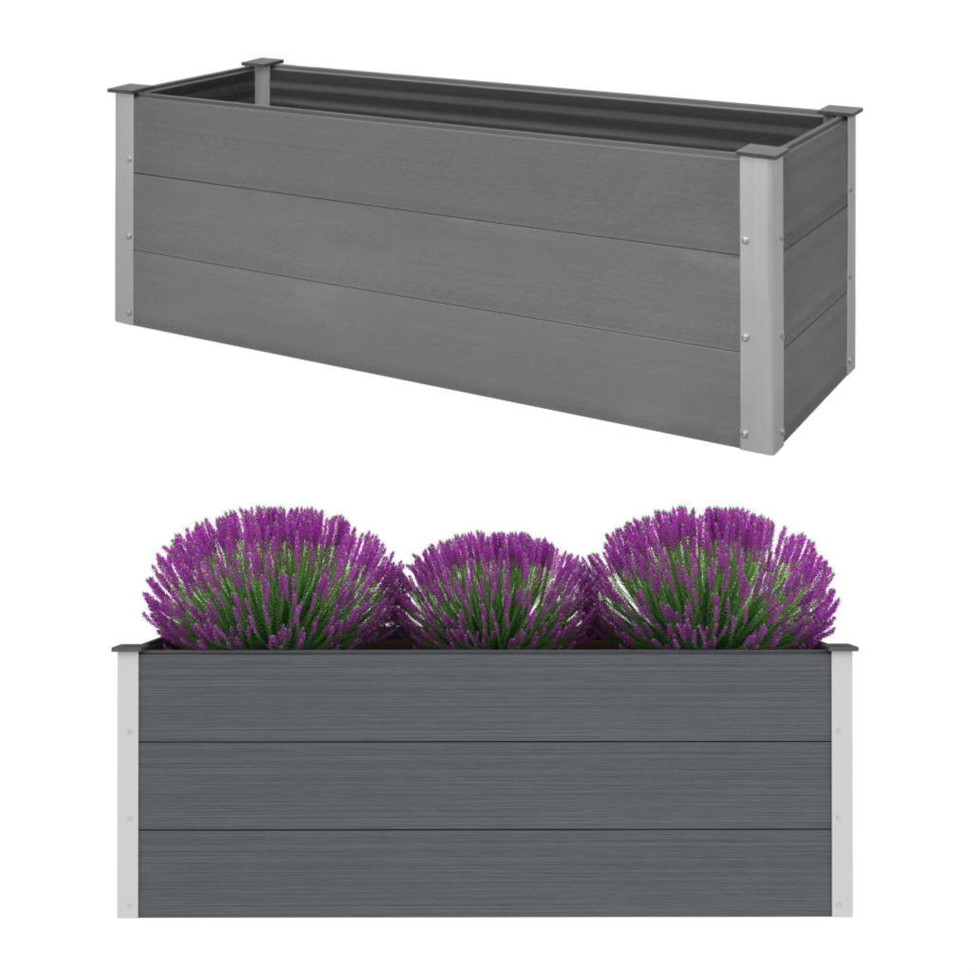 Vidaxl Garden Raised Bed Wpc 59.1' X 19.7' X 21.3' Gray