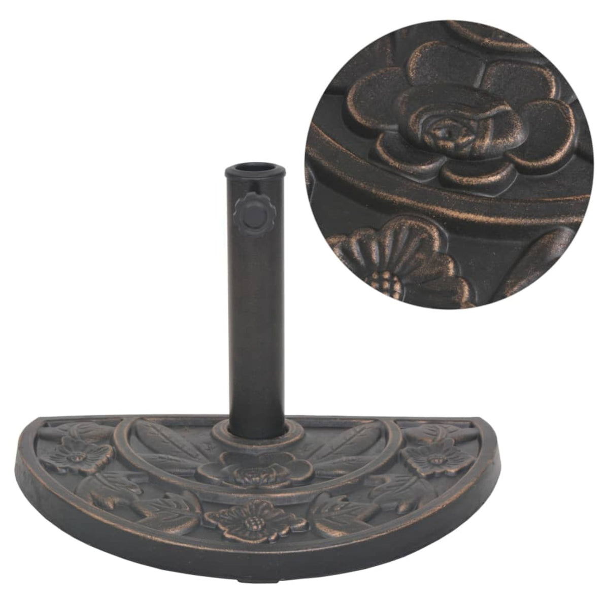 Vidaxl Parasol Base Resin Half Round Bronze 19.8 Lbs