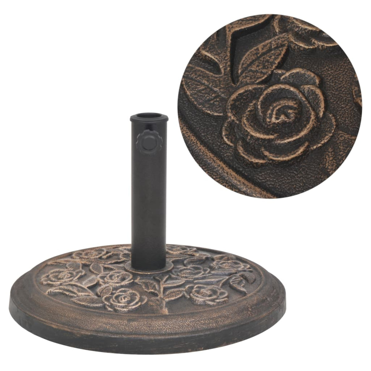 Vidaxl Parasol Base Resin Round Bronze 19.8 Lbs
