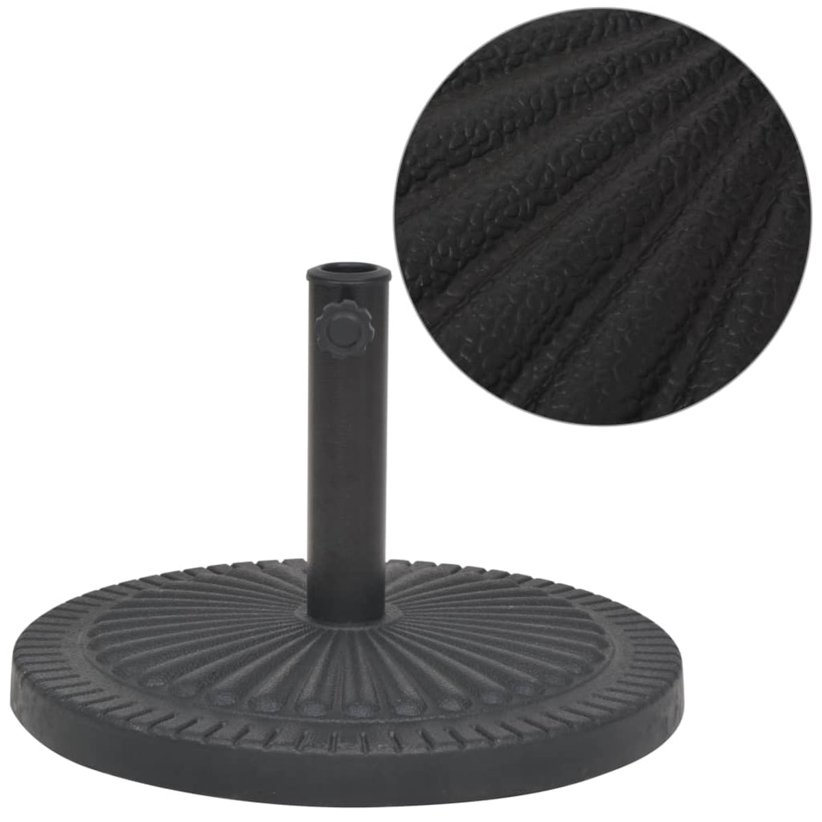 Vidaxl Parasol Base Resin Round Black 63.9 Lbs