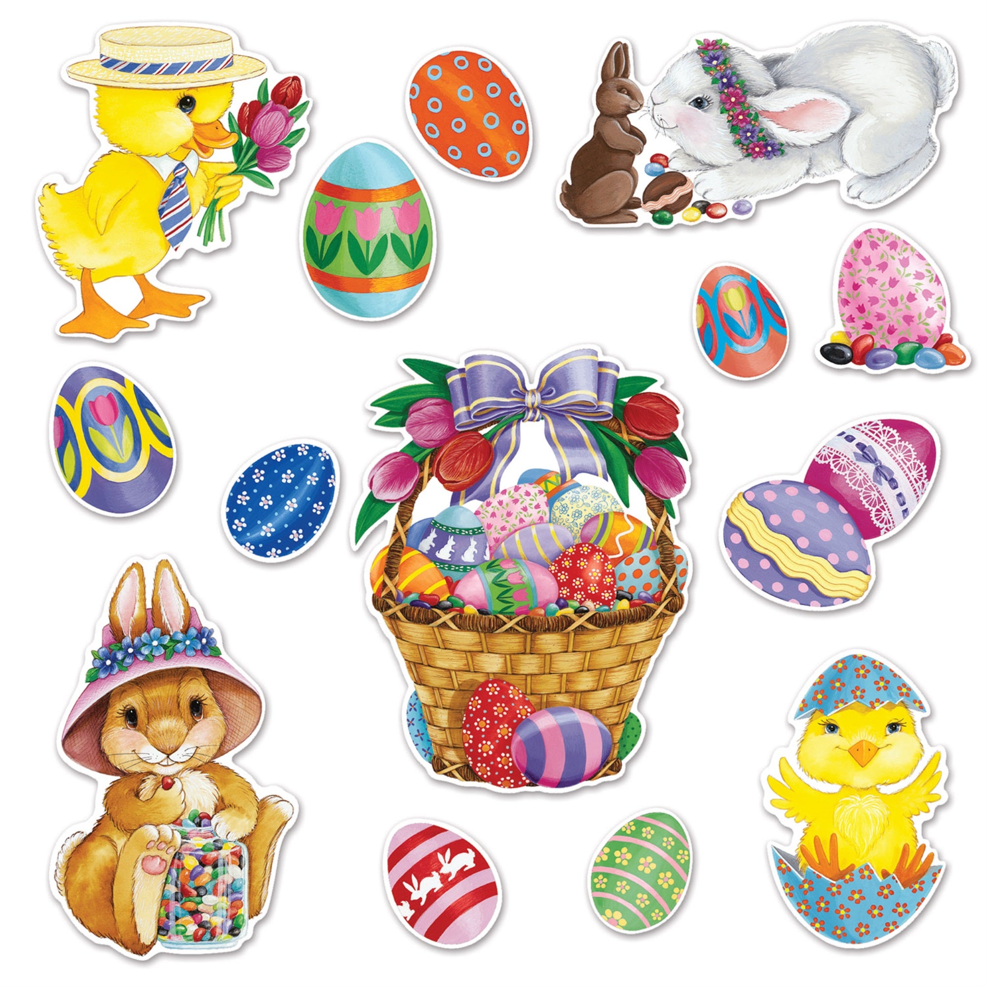 Easter Basket & Friends Cutouts, (Pack Of 12)