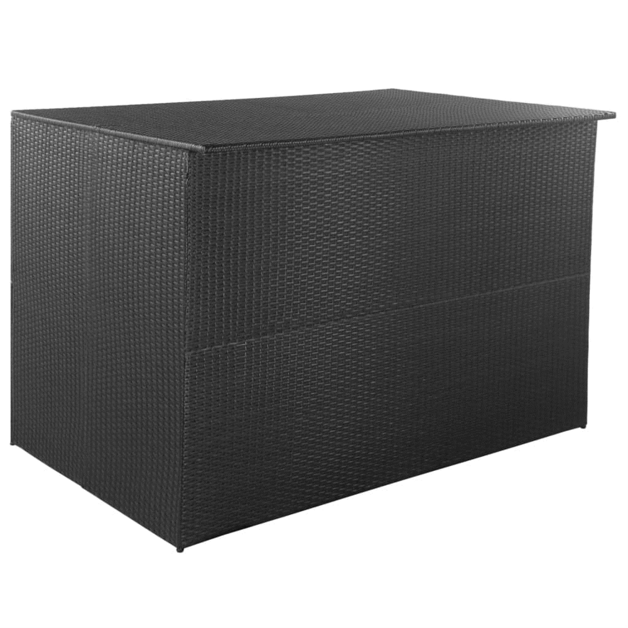 Vidaxl Garden Storage Box Black 59'X39.4'X39.4' Poly Rattan