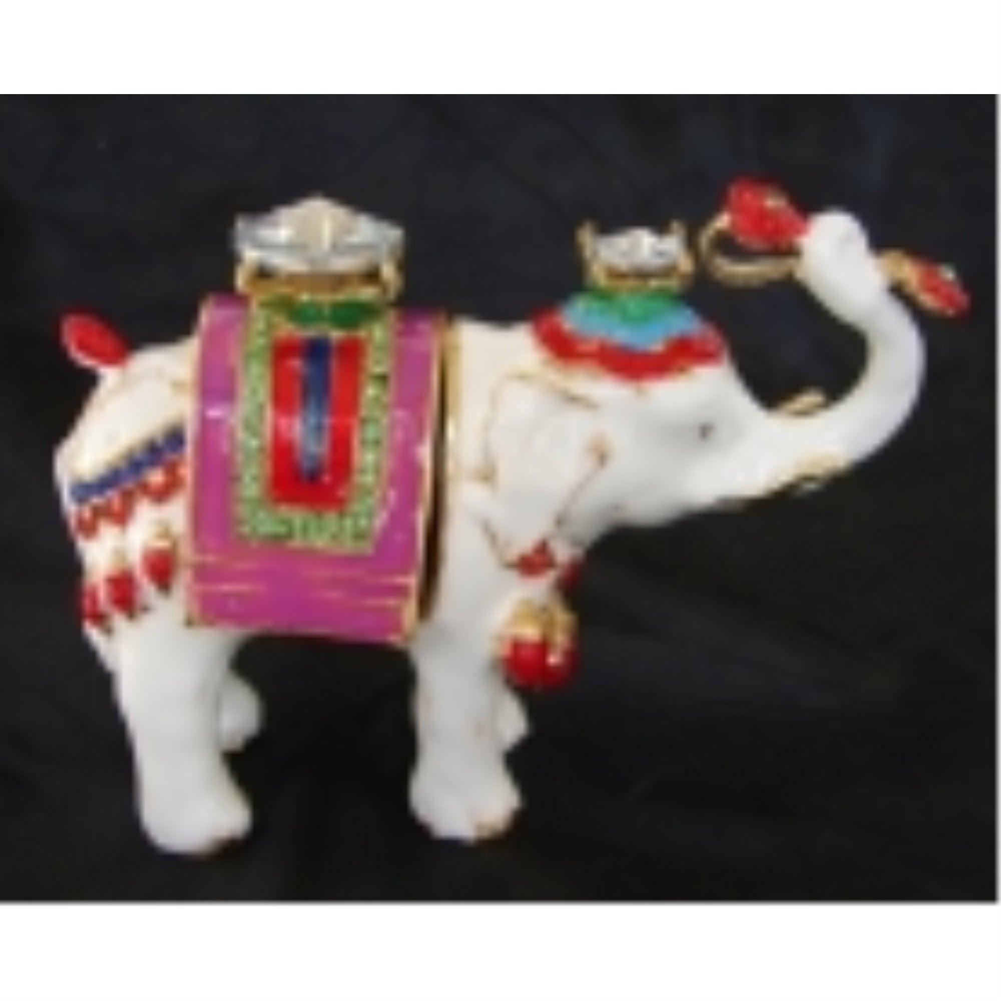 Bejeweled Elephant Statue Carrying Ru Yi