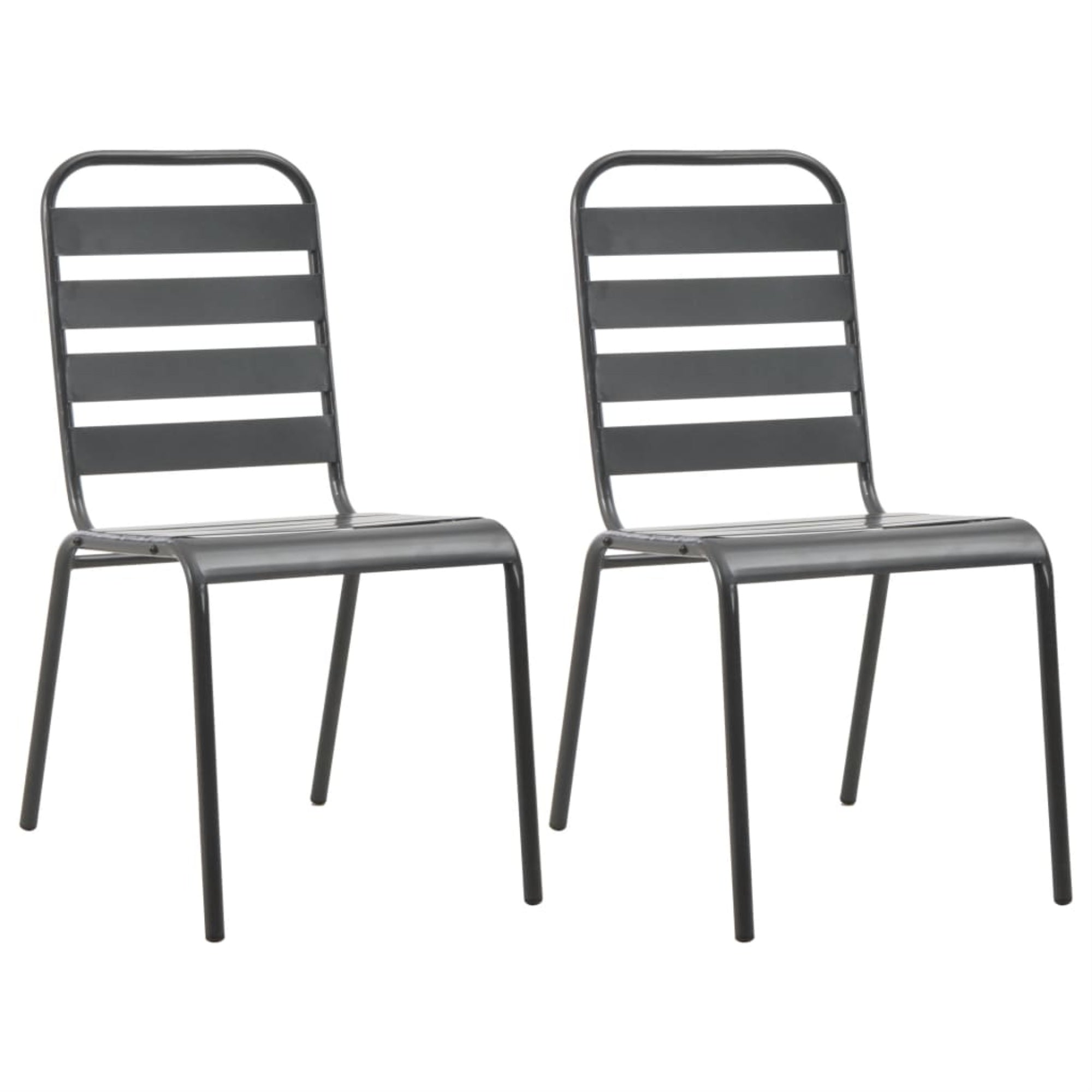 vidaXL Stackable Outdoor Chairs 2 pcs Steel Gray