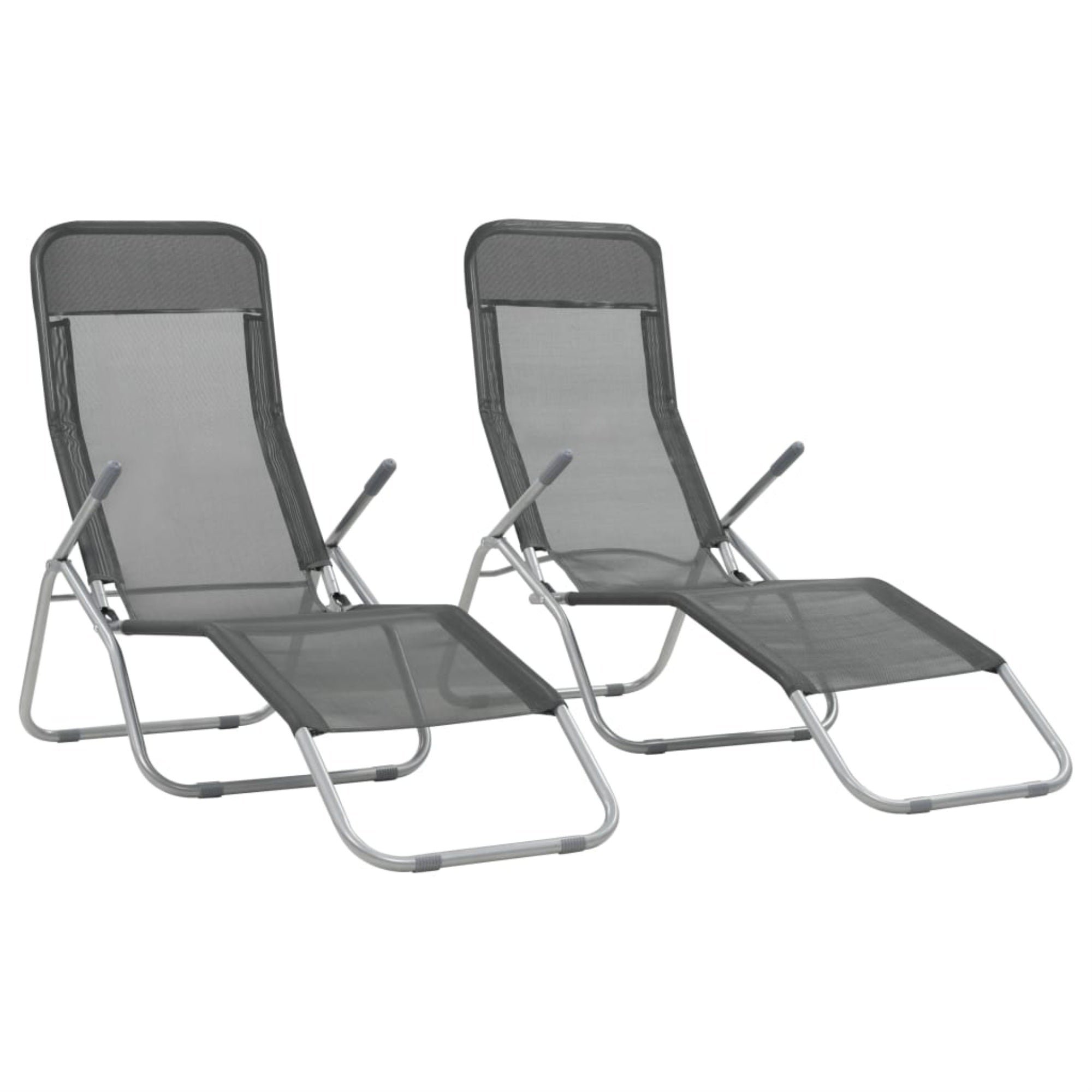 Vidaxl Folding Sun Loungers 2 Pcs Textilene Anthracite