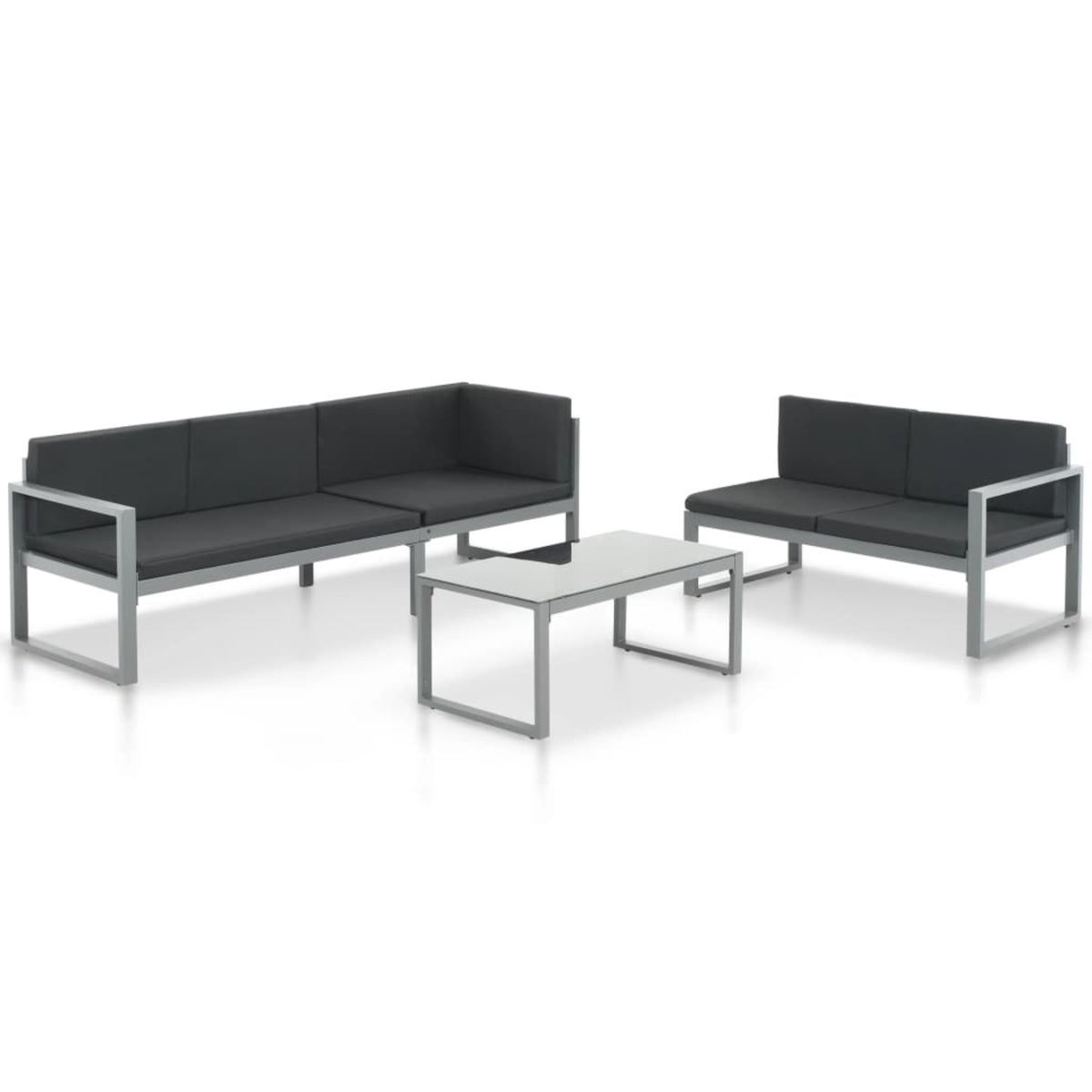 Vidaxl 3 Piece Garden Lounge Set With Cushions Aluminium Black