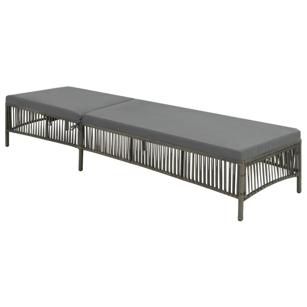 Vidaxl Sun Lounger With Cushion Poly Rattan Gray