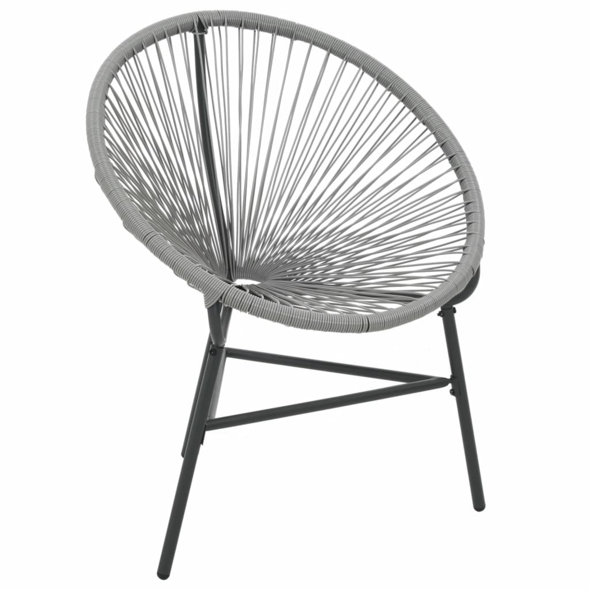 Vidaxl Patio Moon Chair Poly Rattan Gray