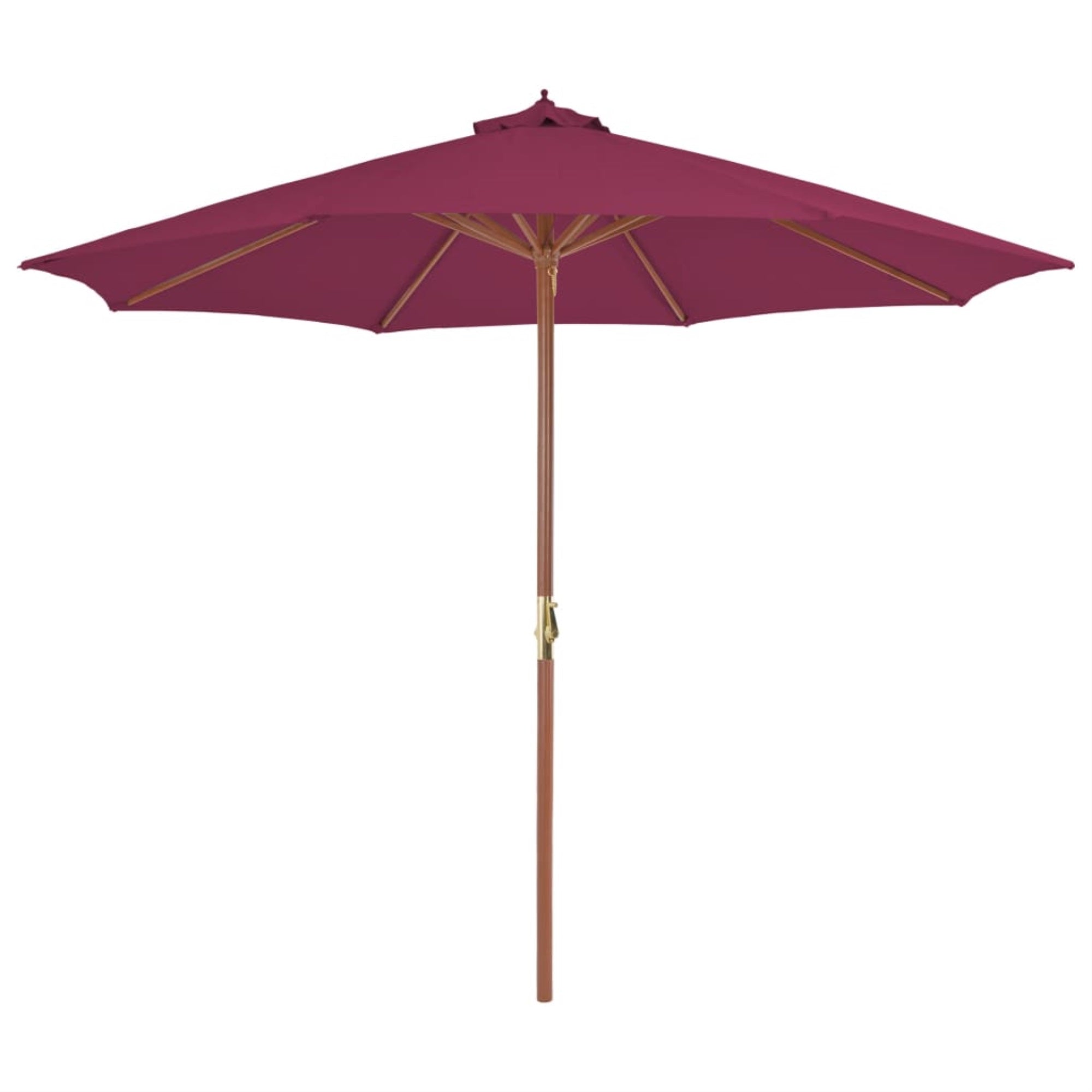 Vidaxl Outdoor Parasol With Wooden Pole 118.1' Bordeaux Red