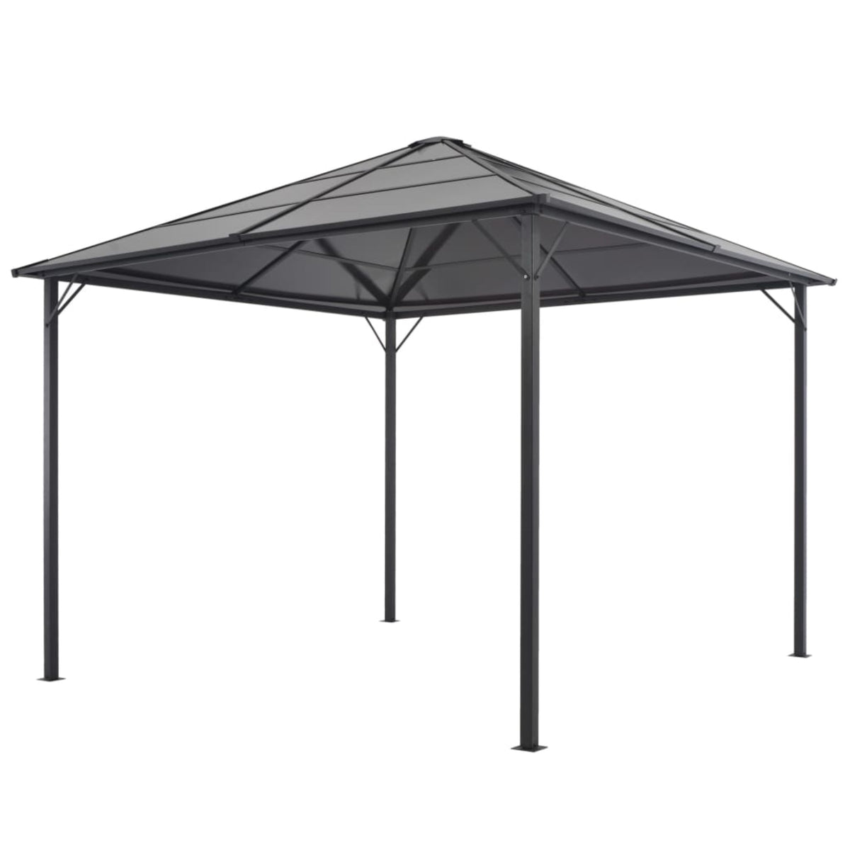 Vidaxl Gazebo With Roof Aluminium 118' X 118' Black
