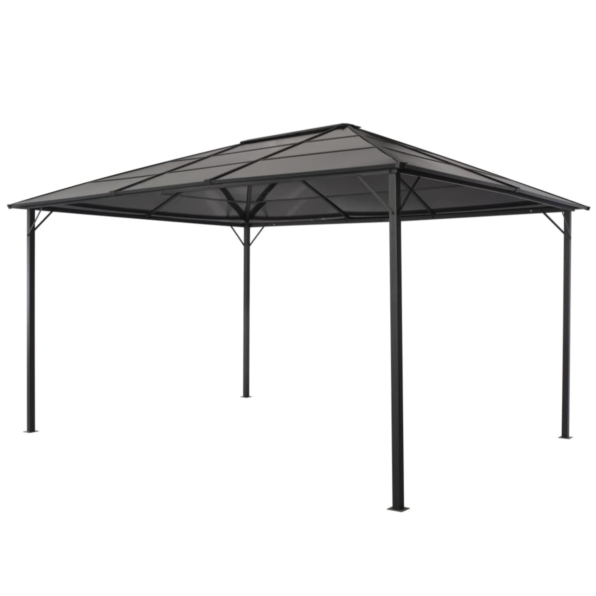 Vidaxl Gazebo With Roof Aluminium 13.1'X9.8'X8.5' Black