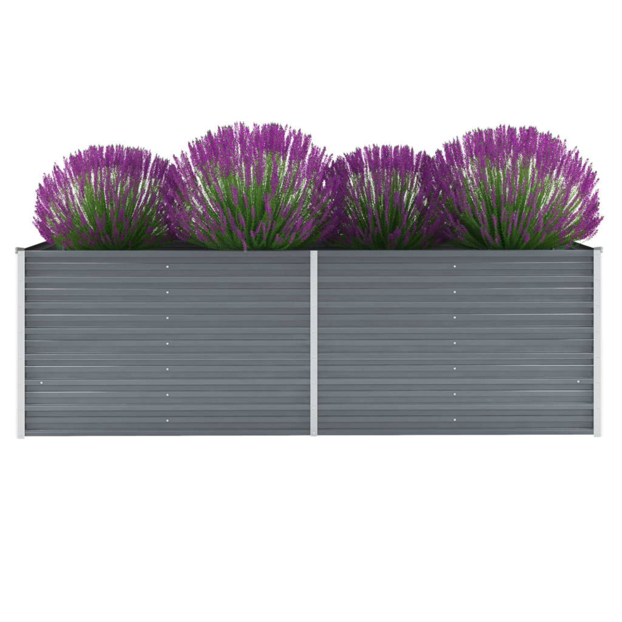 Vidaxl Garden Raised Bed Galvanized Steel 94.5'X31.5'X31.3' Gray