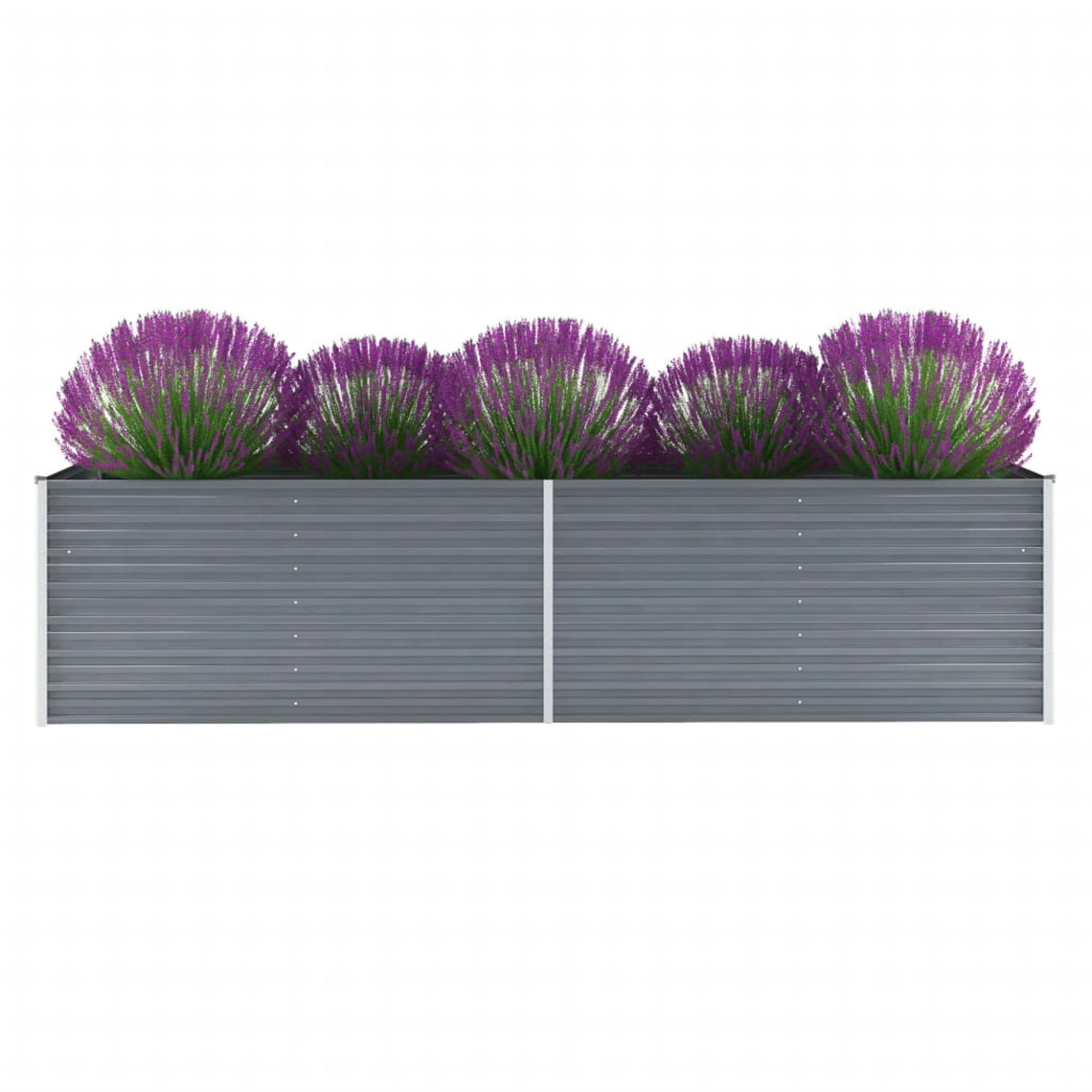 Vidaxl Garden Raised Bed Galvanized Steel 126'X31.5'X31.3' Gray