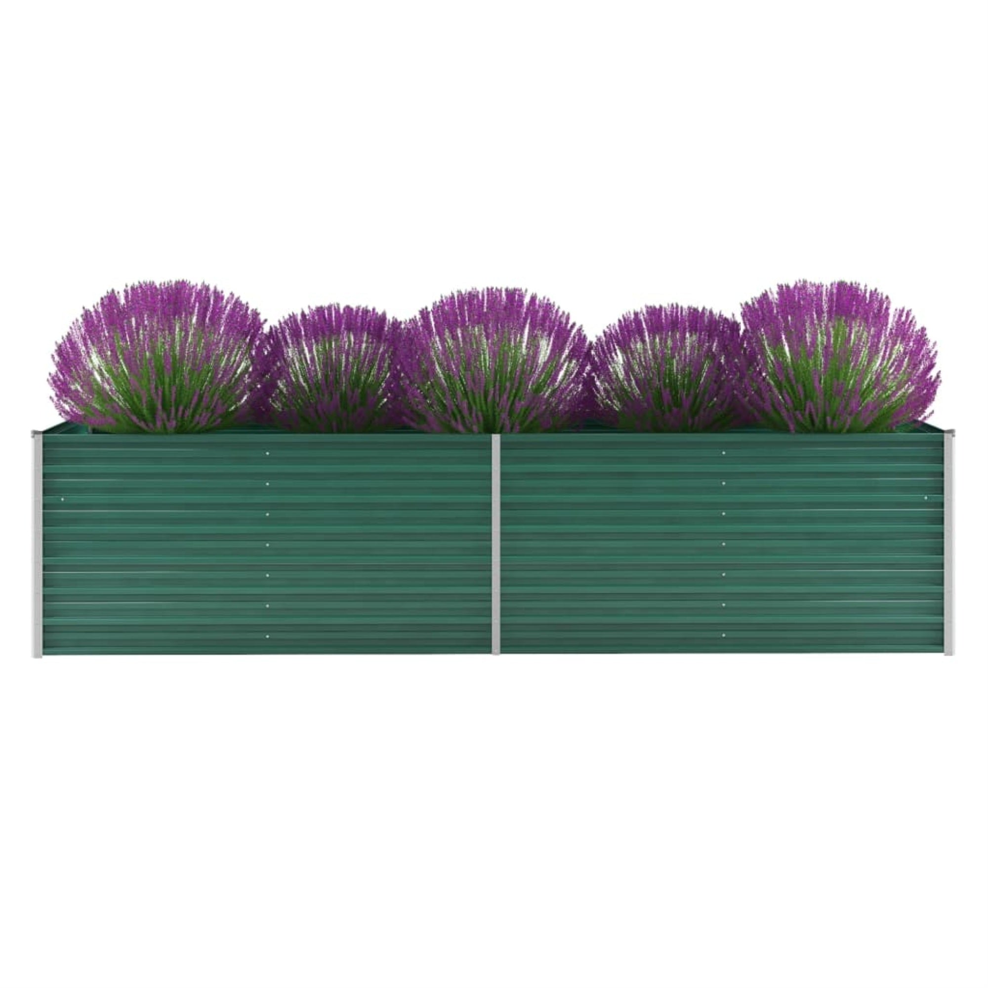 Vidaxl Garden Raised Bed Galvanized Steel 126'X31.5'X31.3' Green