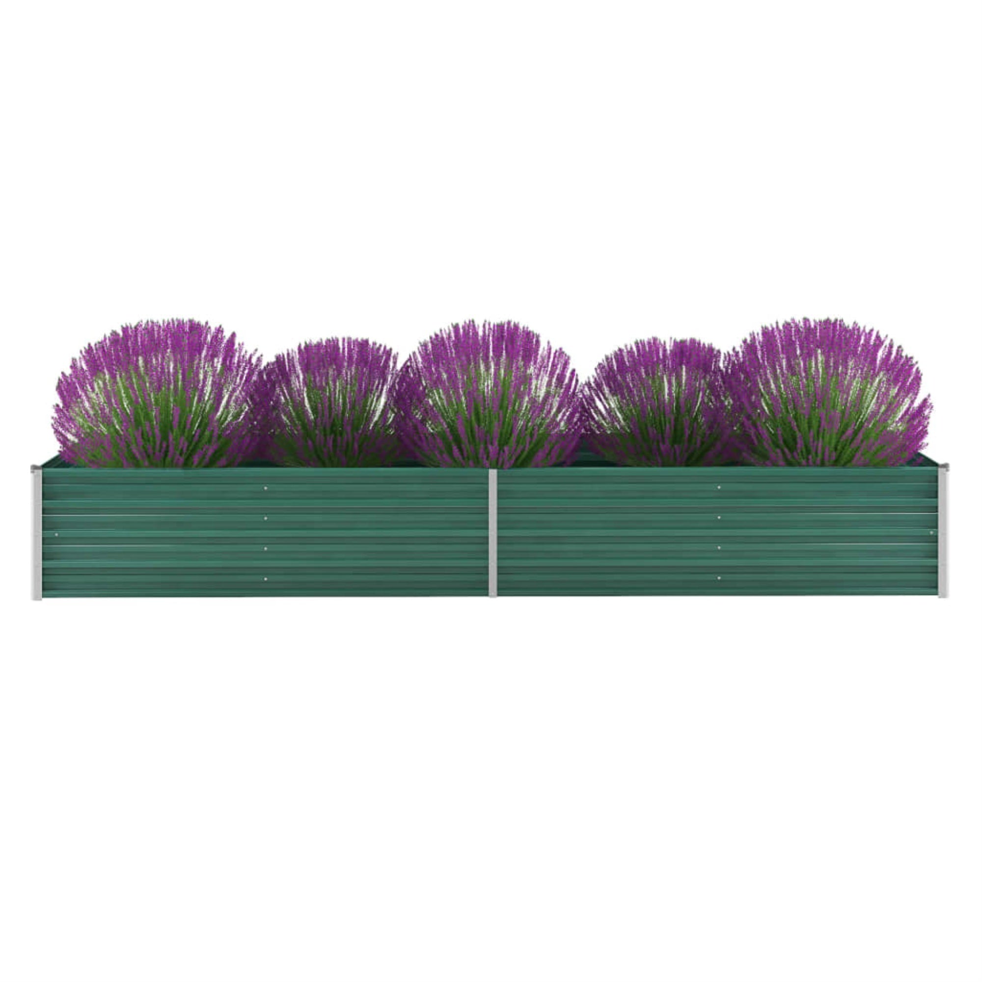 Vidaxl Garden Raised Bed Galvanized Steel 126'X31.5'X17.7' Green