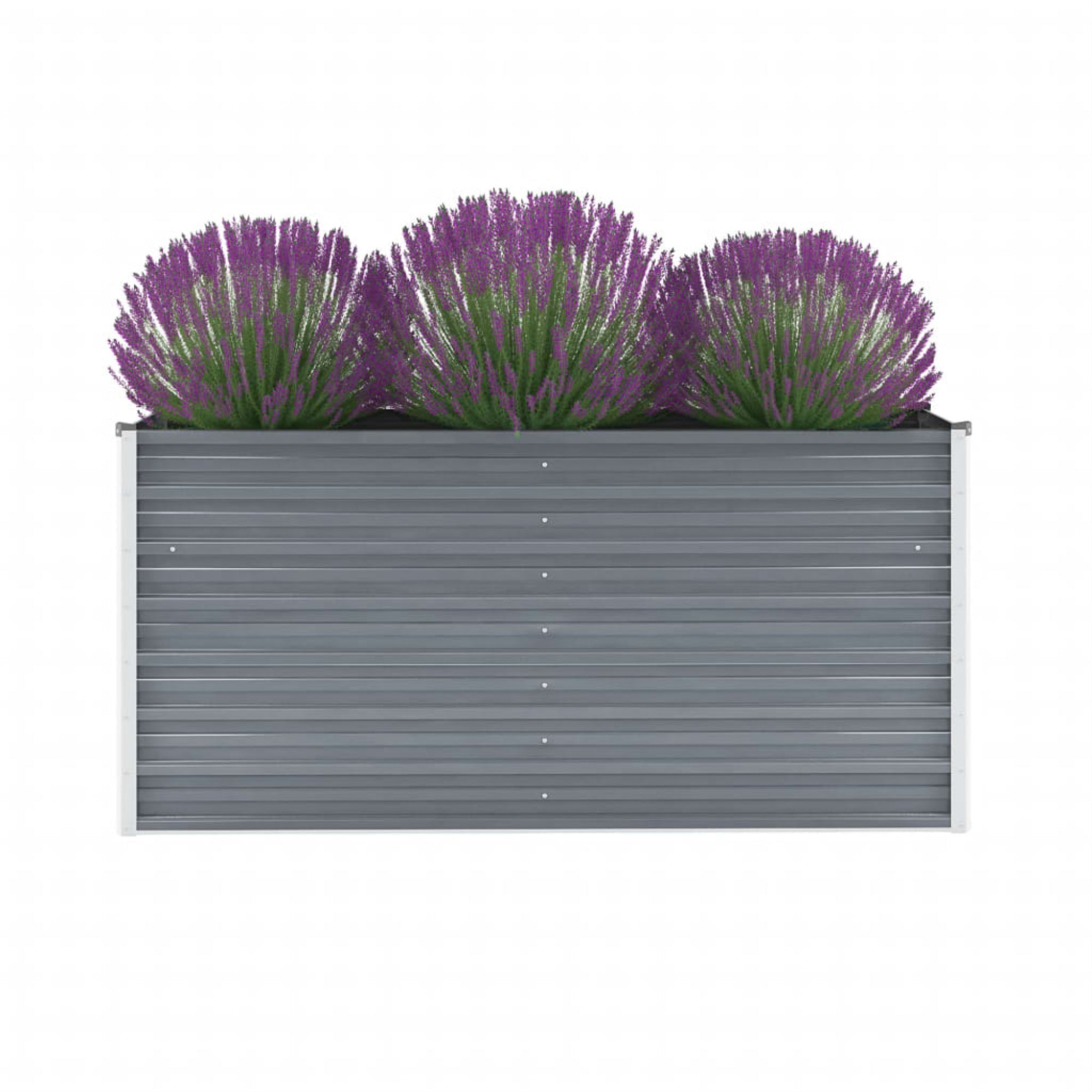 Vidaxl Garden Raised Bed Galvanized Steel 63'X15.7'X31.3' Gray