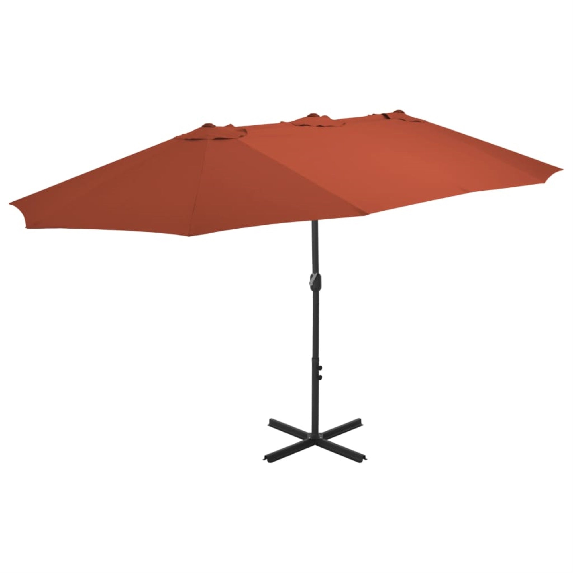 Vidaxl Outdoor Parasol With Aluminum Pole 181.1'X106.3' Terracotta