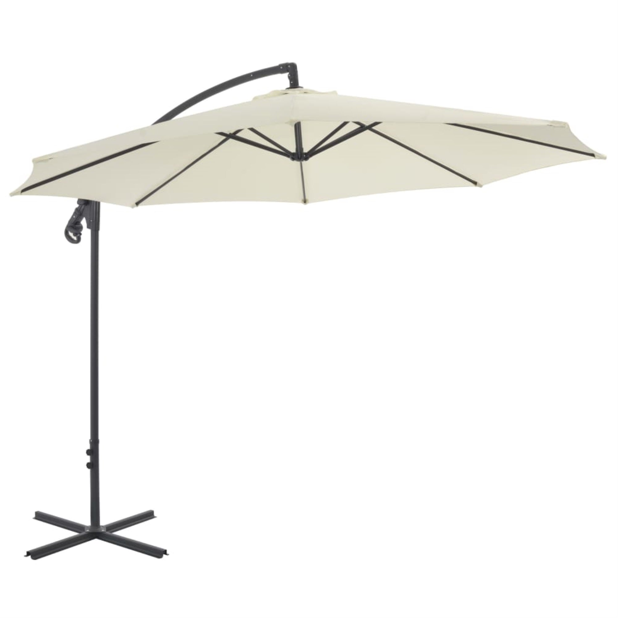 Vidaxl Cantilever Umbrella With Steel Pole 118.1' Sand