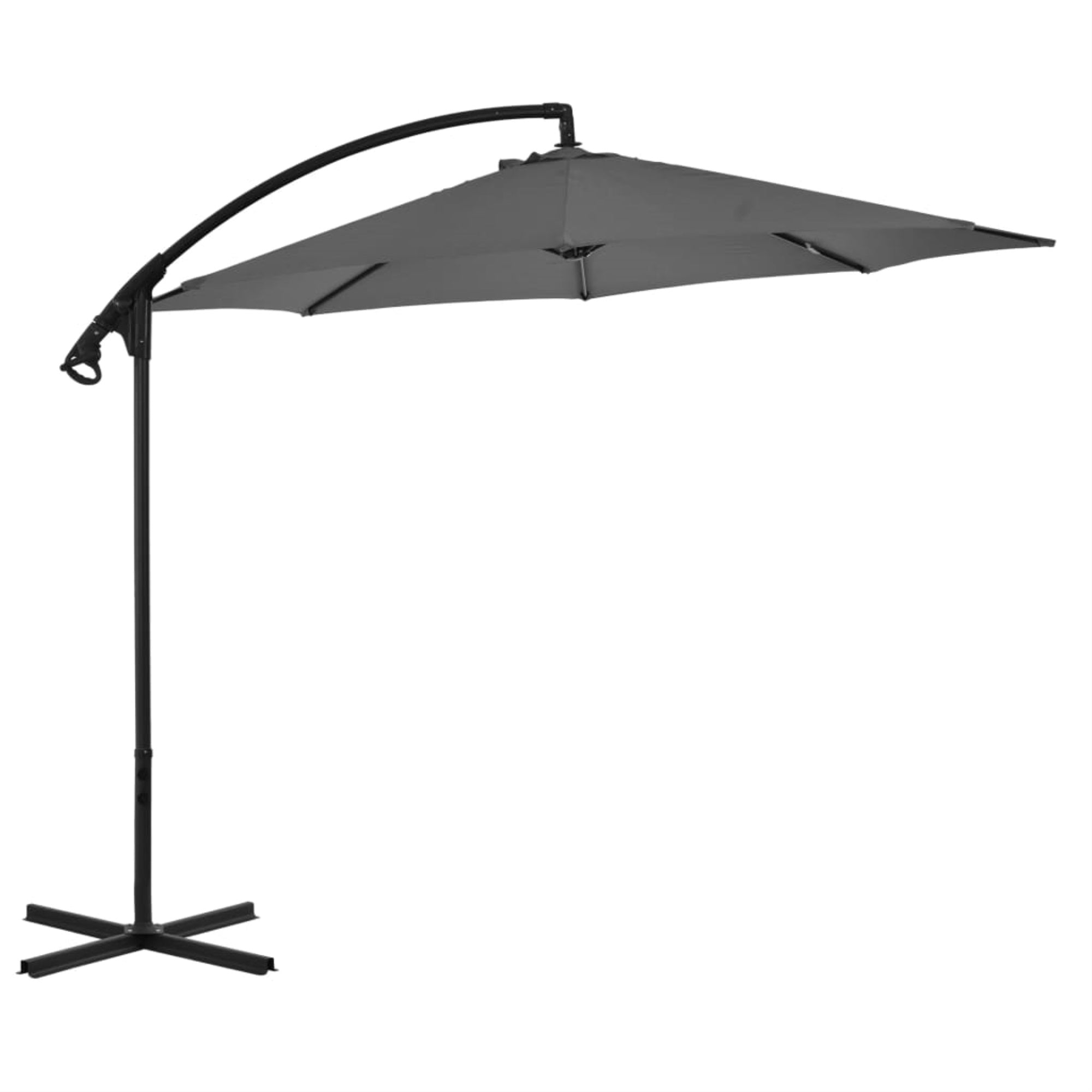 Vidaxl Cantilever Umbrella With Steel Pole 118.1' Anthracite