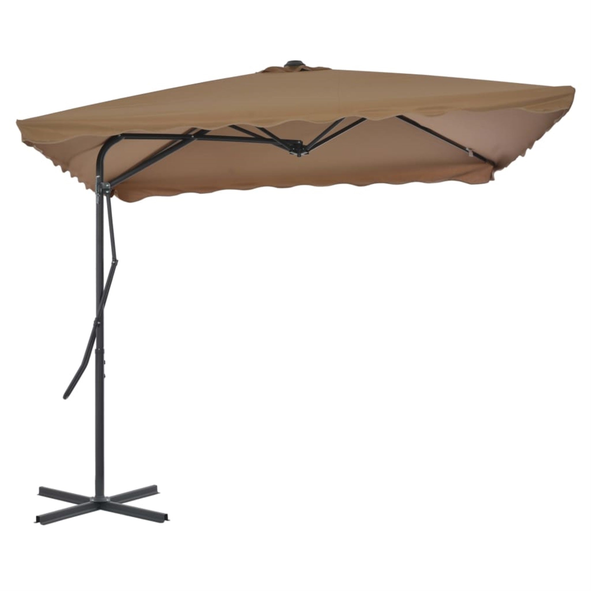 Vidaxl Outdoor Parasol With Steel Pole 98.4'X98.4' Taupe