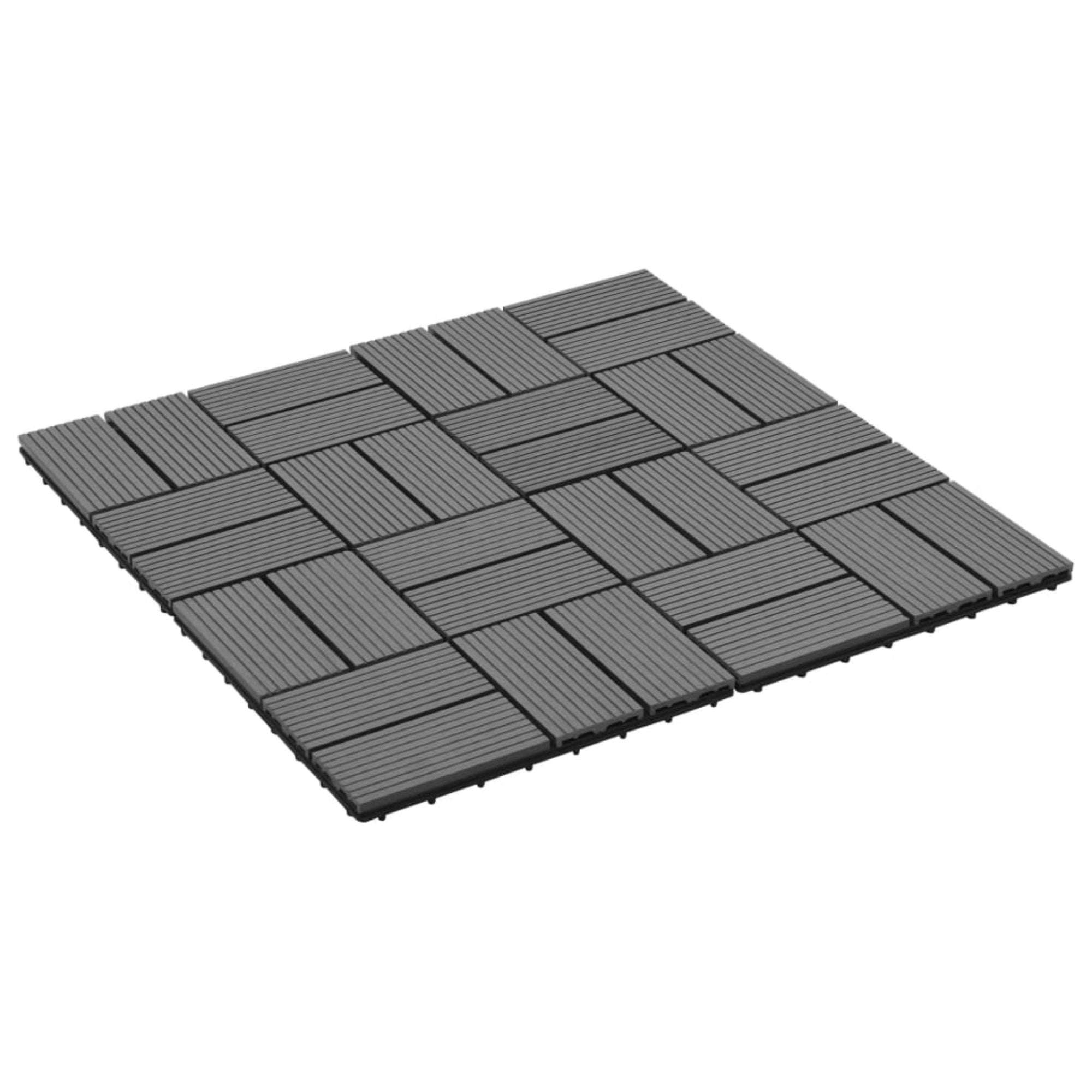Vidaxl 11 Pcs Decking Tiles Wpc 11.8' X 11.8' 1 Sqm Gray