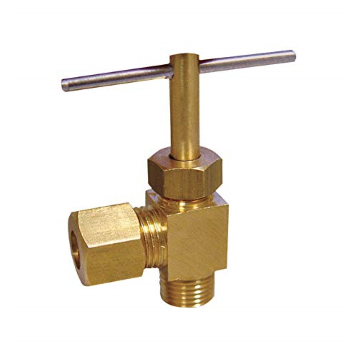 4506549 Needle Vlv 1/4X1/4Lf Jmf Company 1/4 In. 1/4 In. Brass Needle Valve (Pack Of 5)
