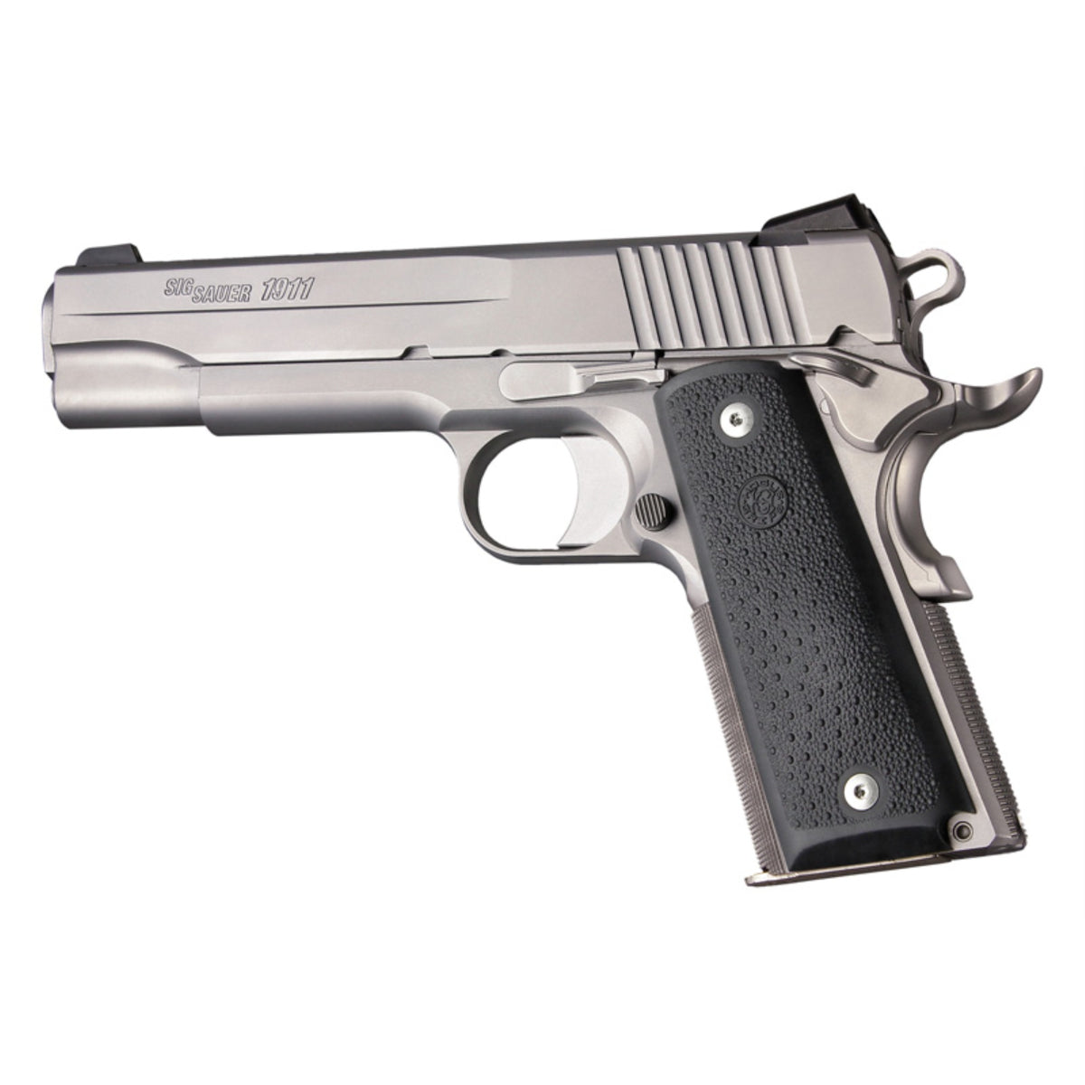 Hogue 1911 Govt. Model: Cobblestone Rubber Panels With Palm Swells - Black
