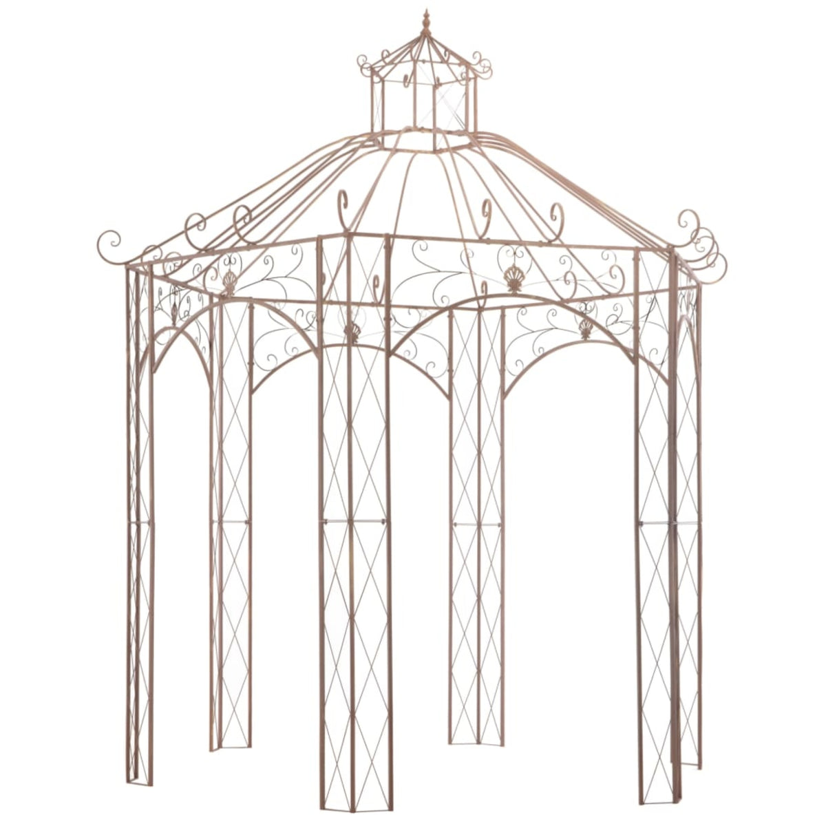 Vidaxl Garden Pavilion Antique Brown 9.8' Iron