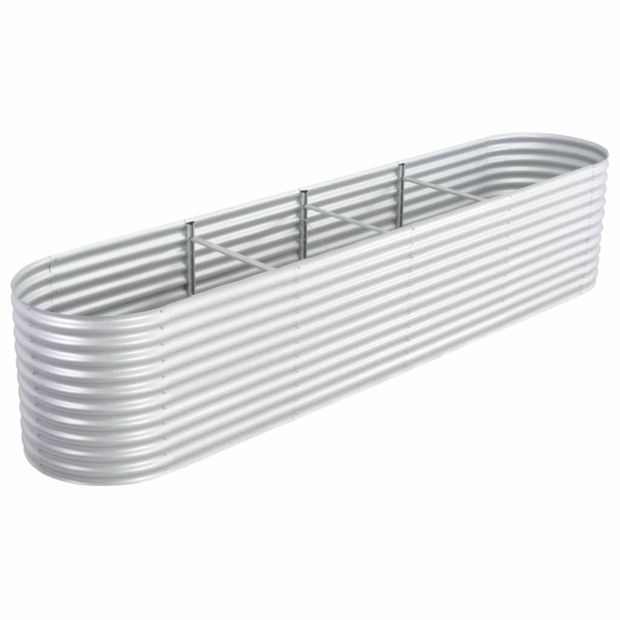 Vidaxl Garden Raised Bed 157.4'X31.4'X31.8' Galvanized Steel Silver