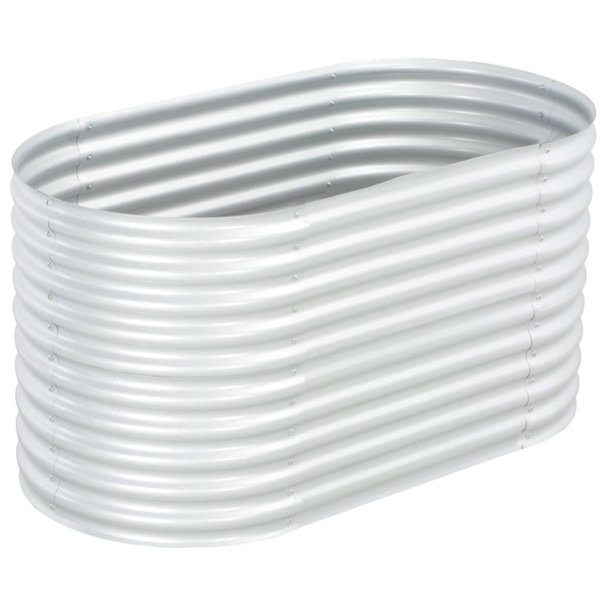 Vidaxl Garden Raised Bed 62.9'X31.4'X31.8' Galvanized Steel Silver