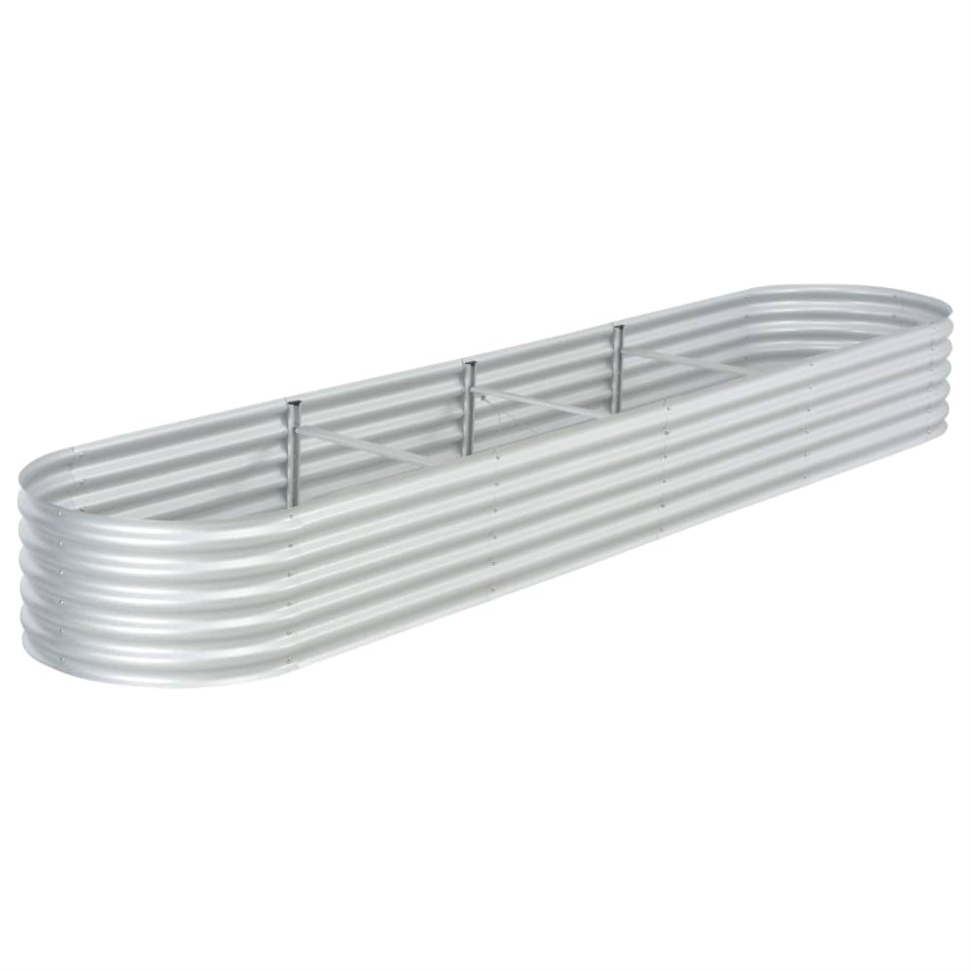 Vidaxl Garden Raised Bed 157.5'X31.5'X17.3' Galvanised Steel Silver