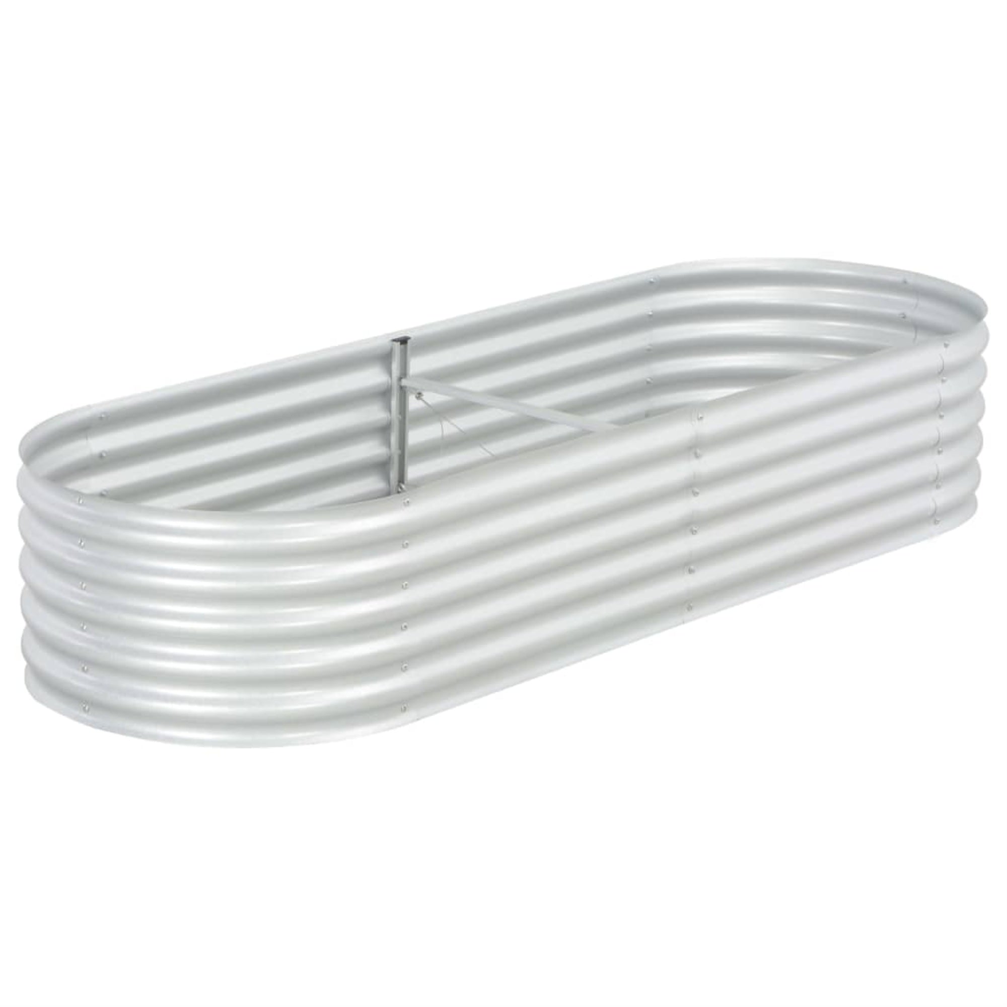 Vidaxl Garden Raised Bed 94.5'X31.5'X17.3' Galvanised Steel Silver