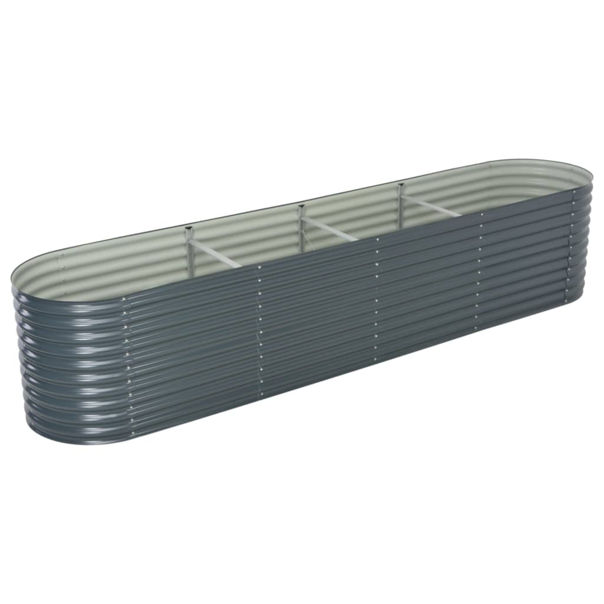 Vidaxl Garden Raised Bed 157.4'X31.4'X31.8' Galvanized Steel Gray