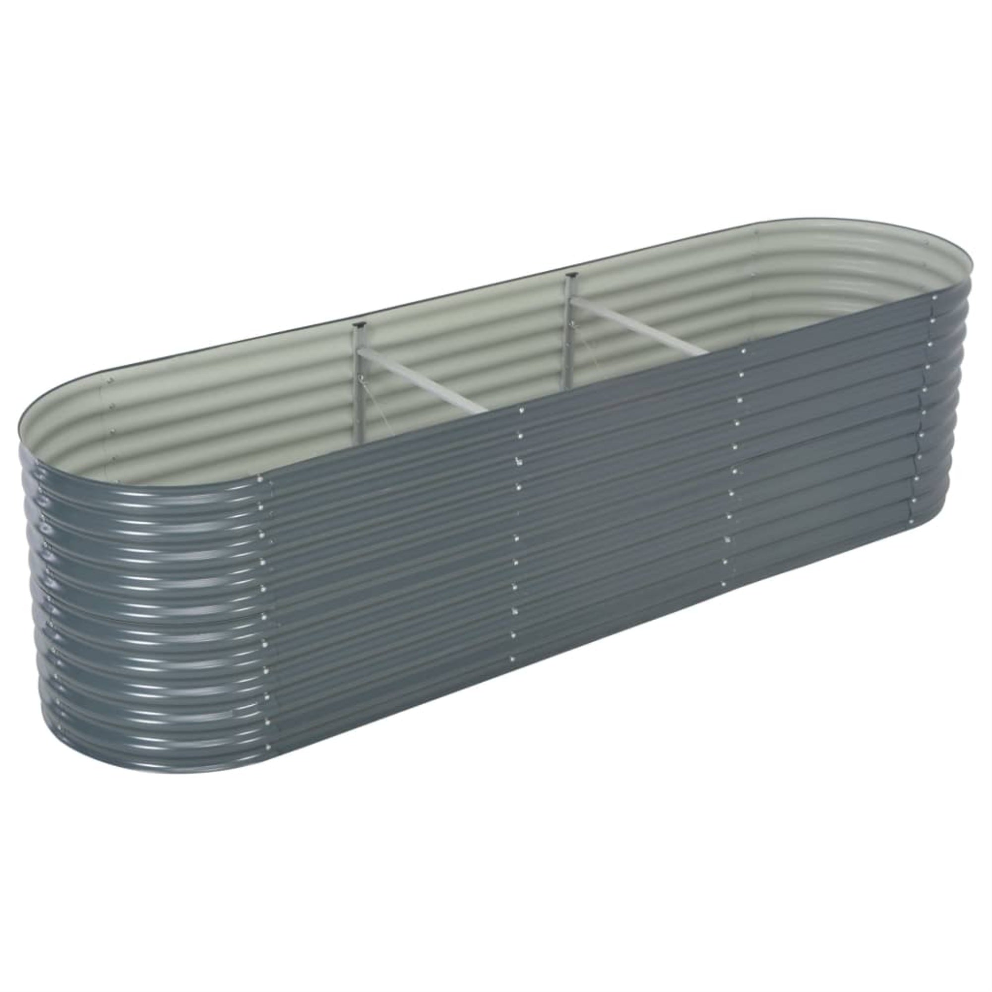 Vidaxl Garden Raised Bed 125.9'X31.4'X31.8' Galvanized Steel Gray